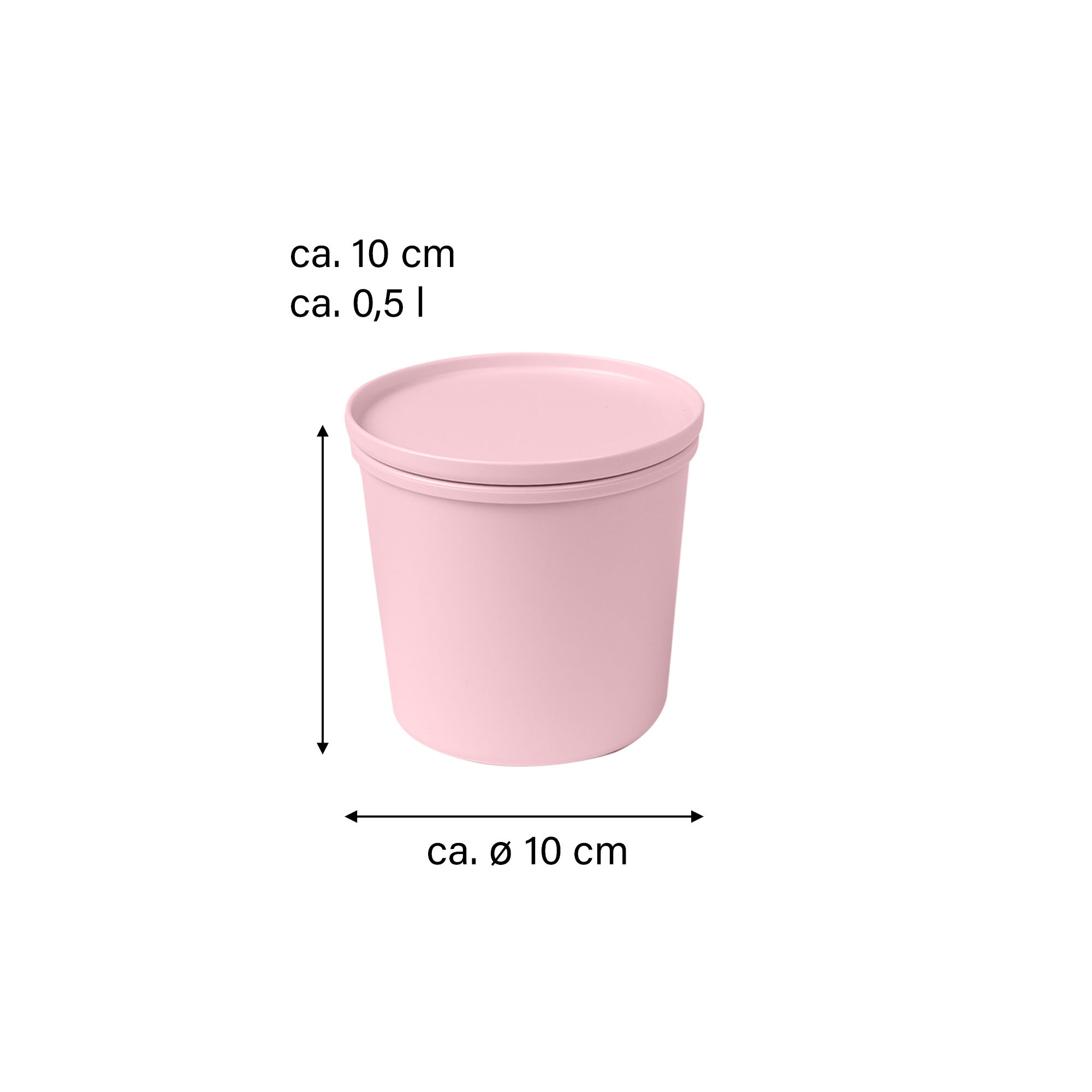 AWAVE® Pot de concervation d'aliments, 500 ml avec couvercle, en rPET, rose