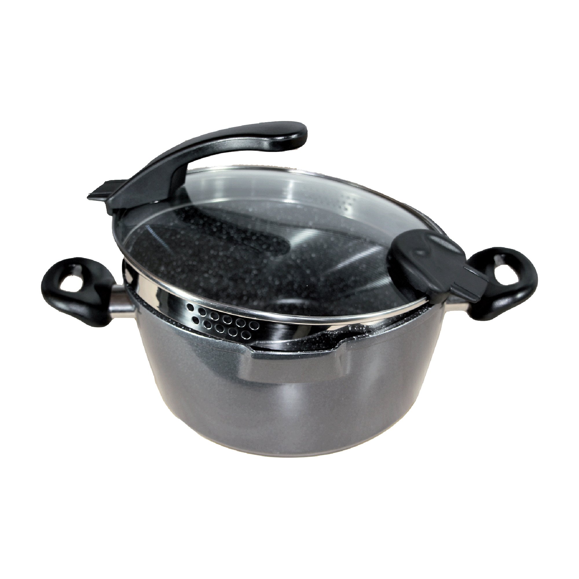 STONELINE® FUTURE frying pan 28 cm, with sieve glass lid, non-stick coating, induction and oven-safe