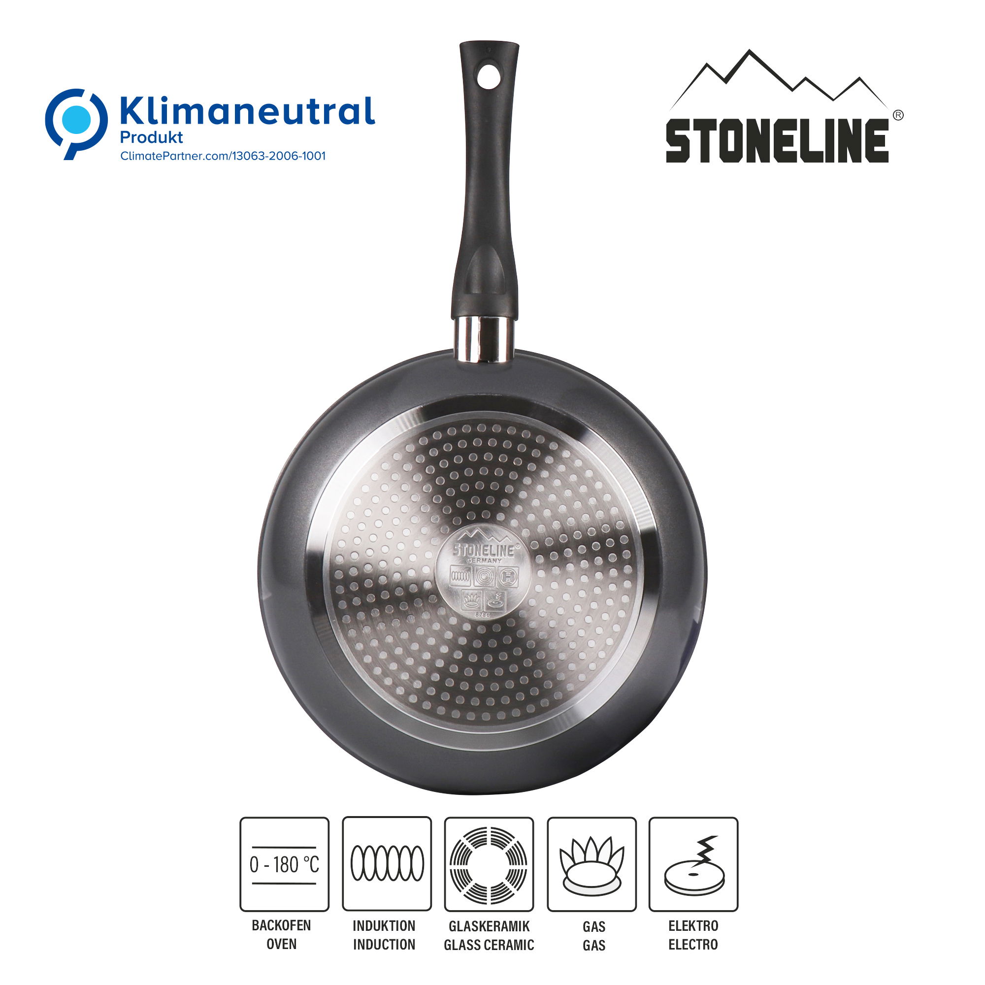 STONELINE® Primo Bratpfanne 24 cm, antihaftbeschichtete Pfanne, Induktion und backofengeeignet