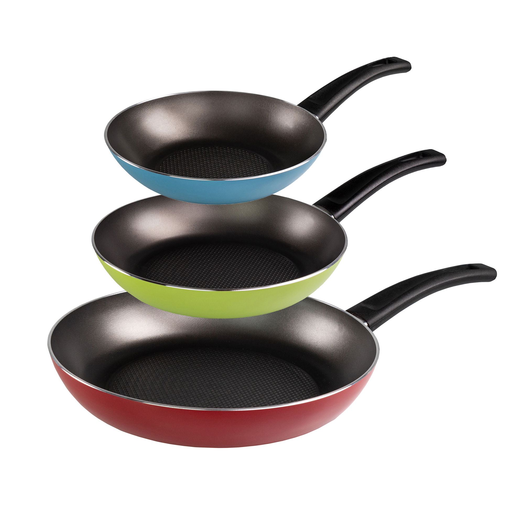 VERY TITAN® 3 pc Frying Pan Set, 20/24/28 cm, Non-Stick Pan | blue, green, red