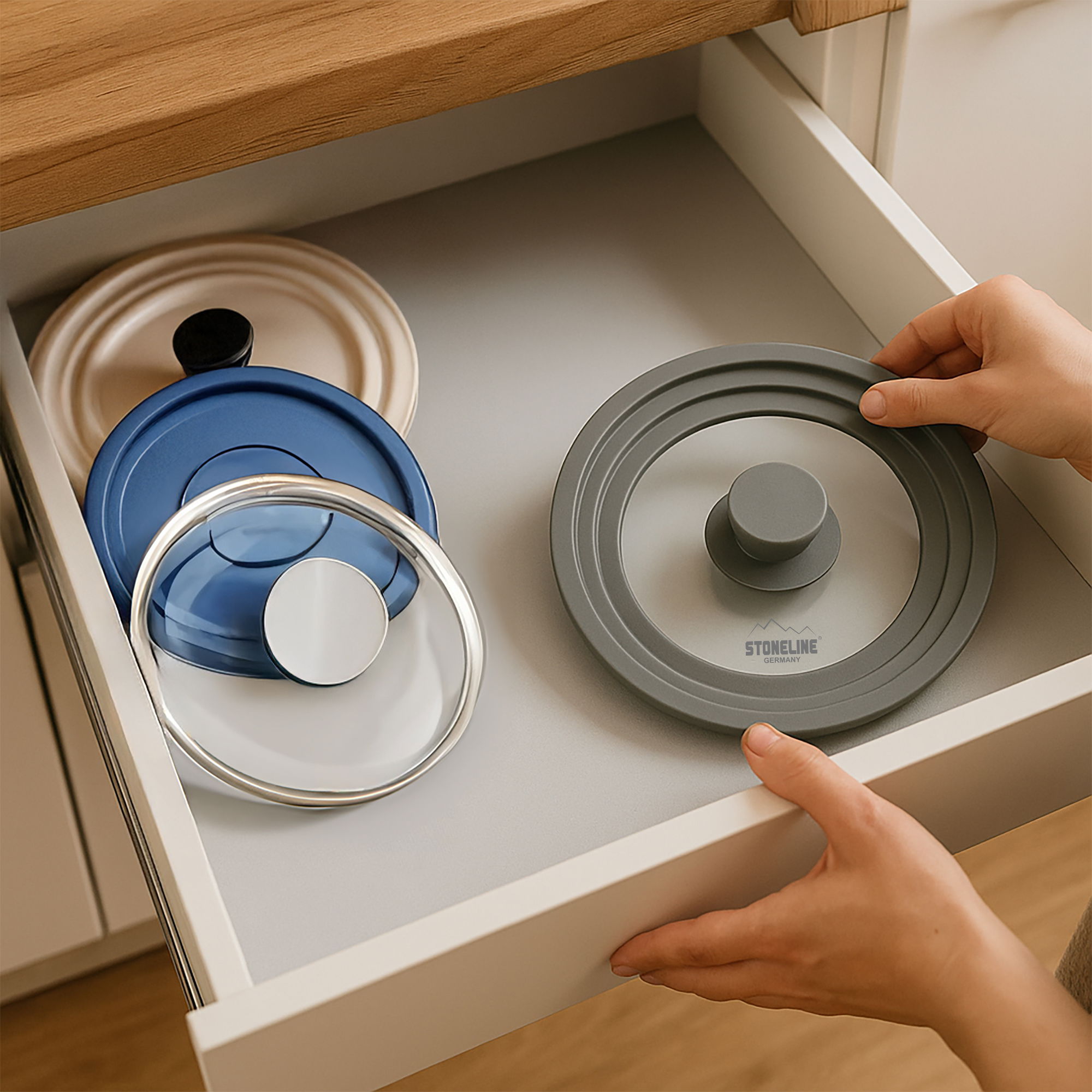 Universal Lid for Pots Pans Skillets 16/18/20 cm | Grey