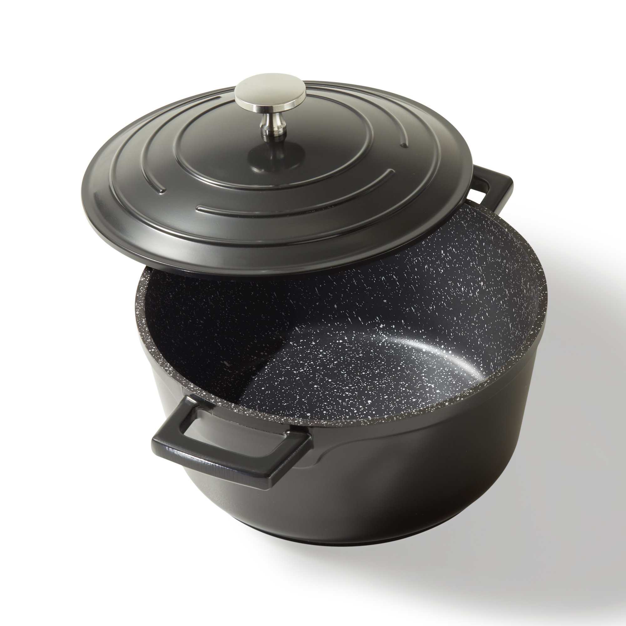 STONELINE® Gourmet asador 20 cm con tapa, apto para horno e inducción, revestimiento antiadherente, negro