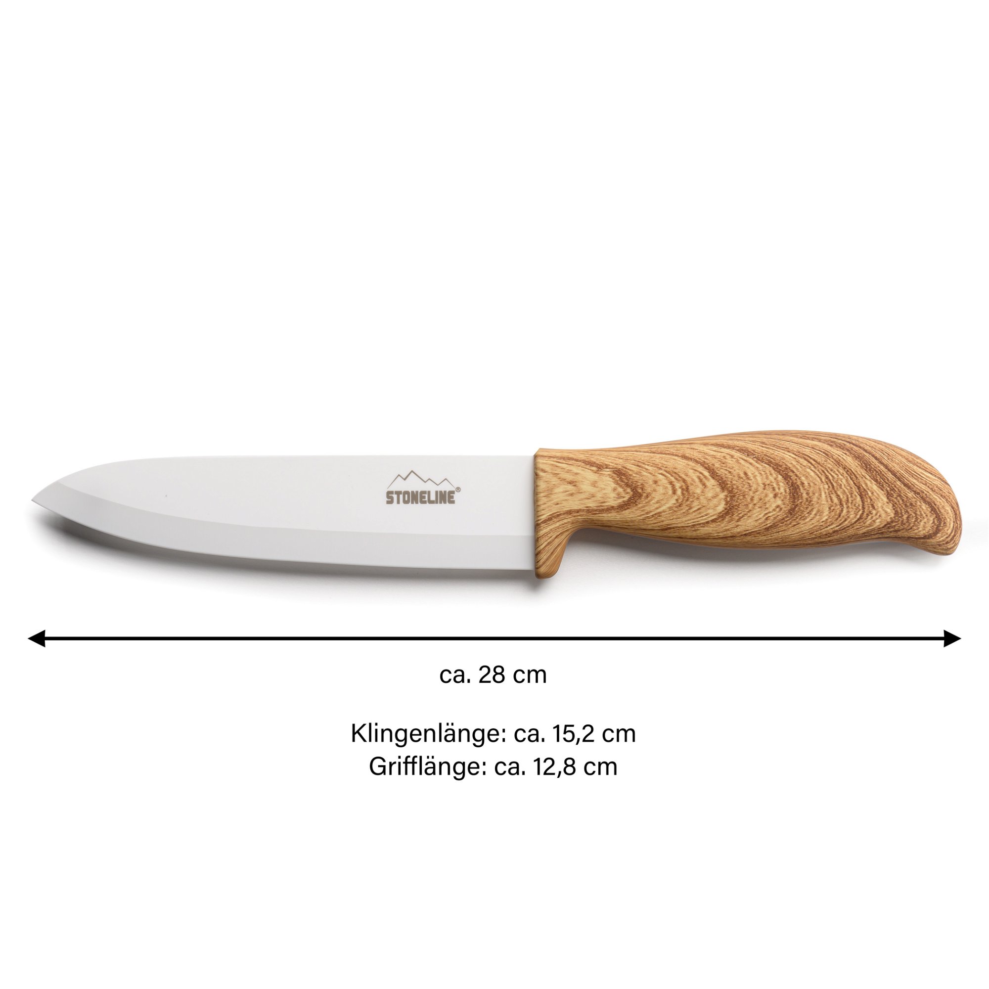 STONELINE® CERAMIC Knife 28 cm Chef's Knife, Safety Sheath | Back to Nature