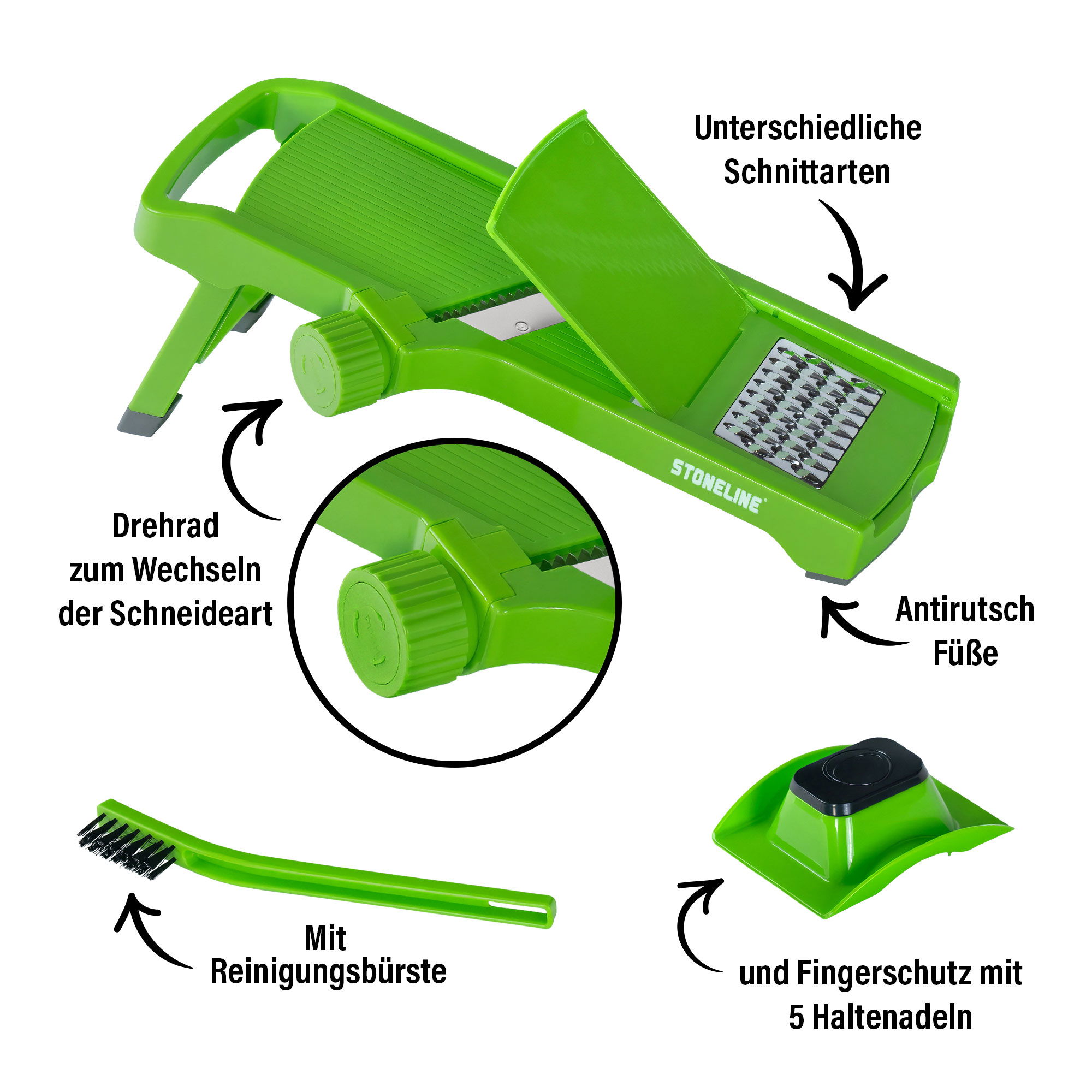 Adjustable Mandoline Slicer Set of 3 | Green