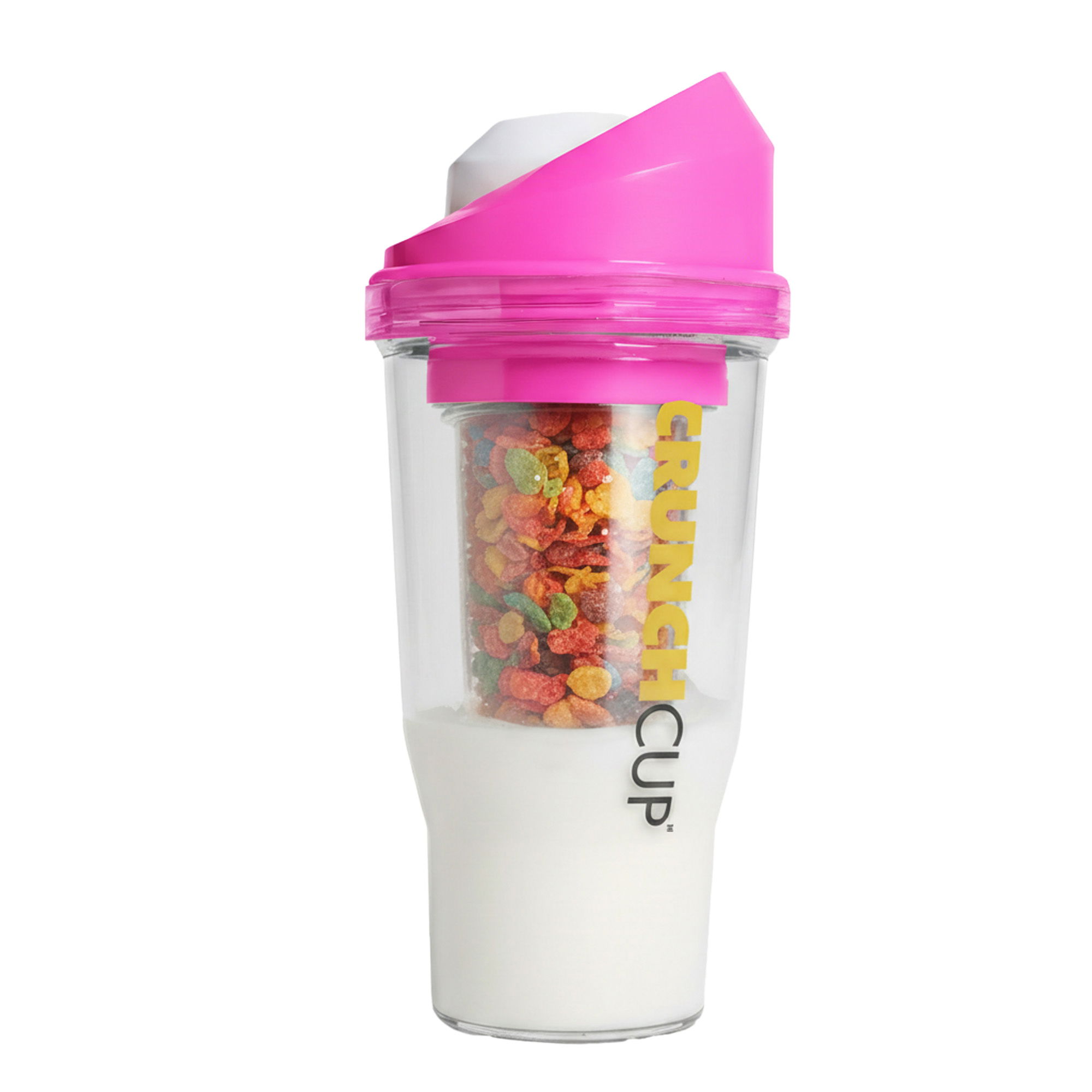 CrunchCup Original Vaso de Cereales para Llevar 260 + 250 ml | Pink