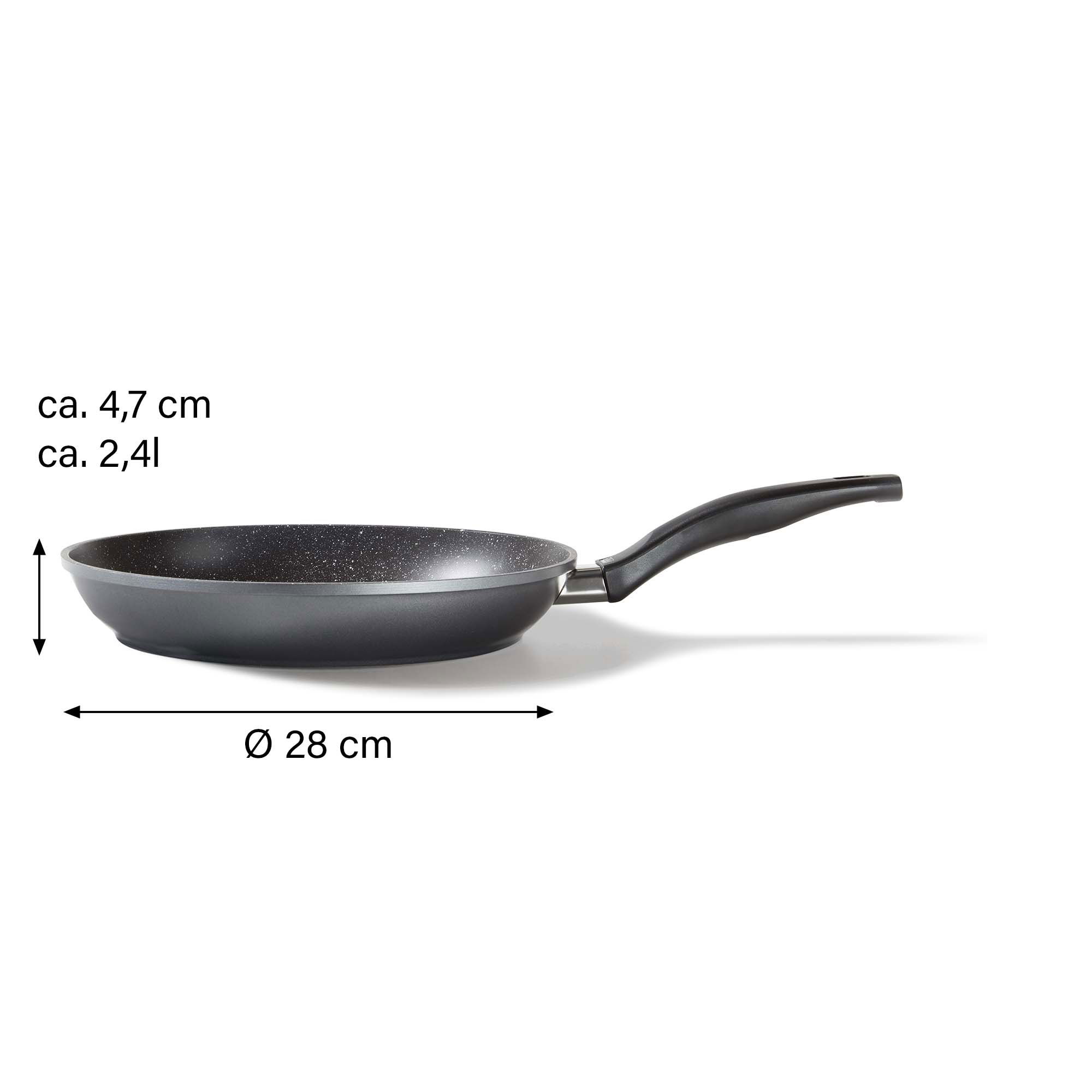 STONELINE® Bratpfanne 28 cm, Aluguss antihaftbeschichtete Pfanne, Backofen und Induktion geeignet