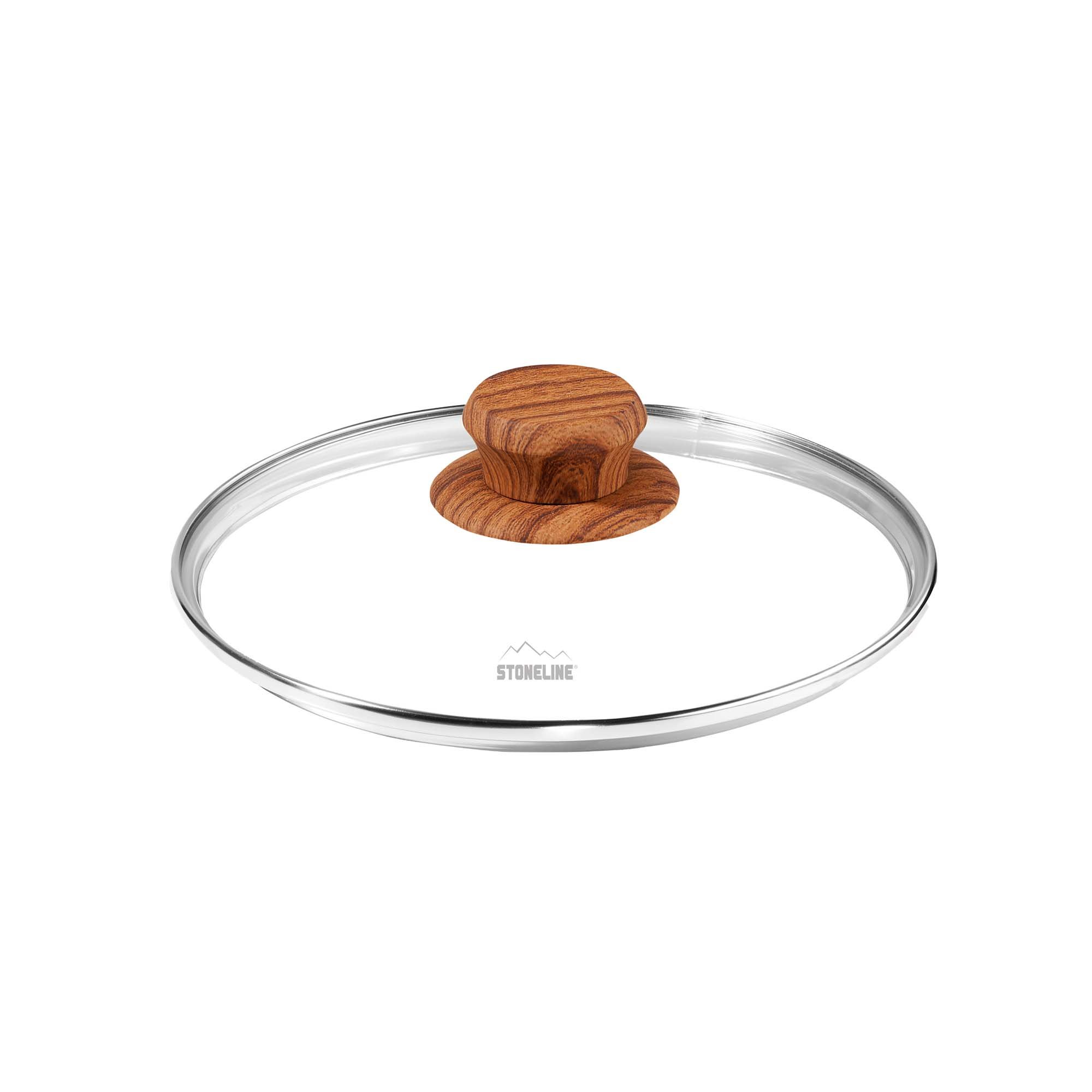 STONELINE® 18 cm glass lid, with wood-look knob
