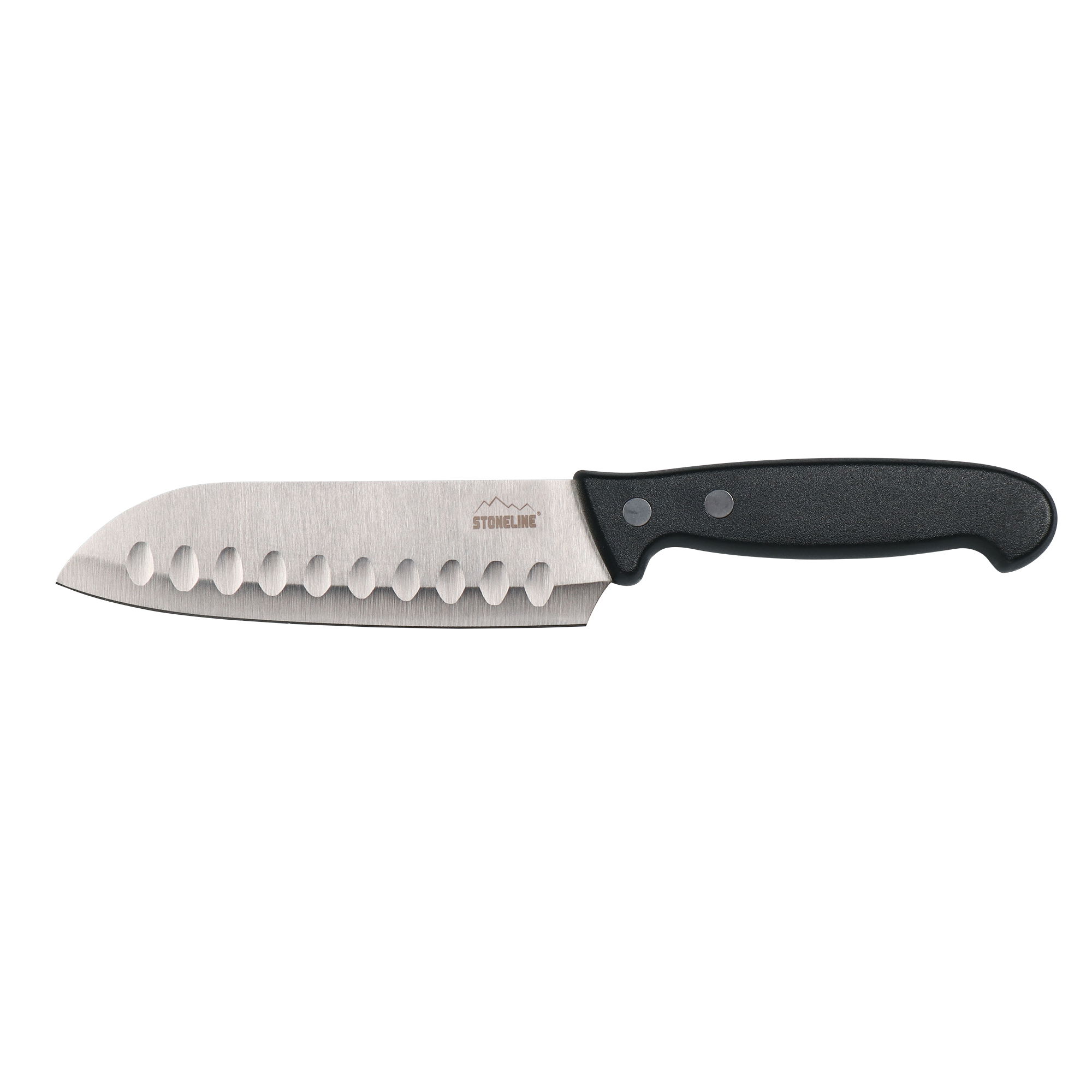 STONELINE® Cuchillo Santoku 22,6 cm Cuchillo Japonés Acero Inox, Funda Protectora