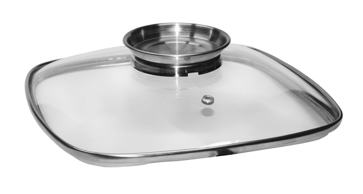 STONELINE® Square Glass Lid 28 cm, Aroma Function, Stainless Steel Rim | Replacement