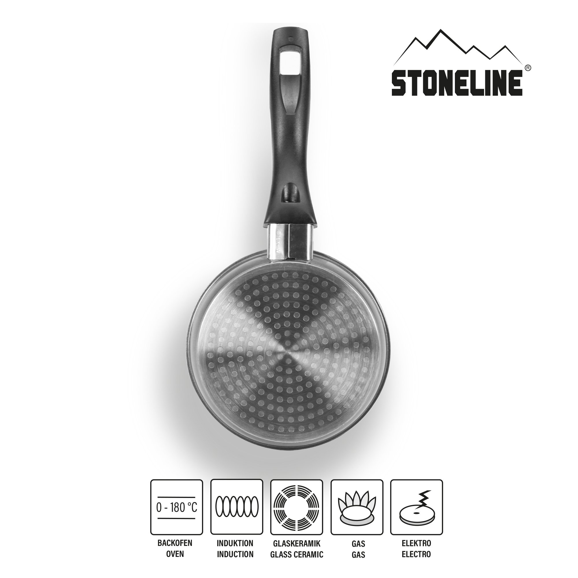 STONELINE® sartén 14 cm, sartén antiadherente para tortillas, apta para horno e inducción