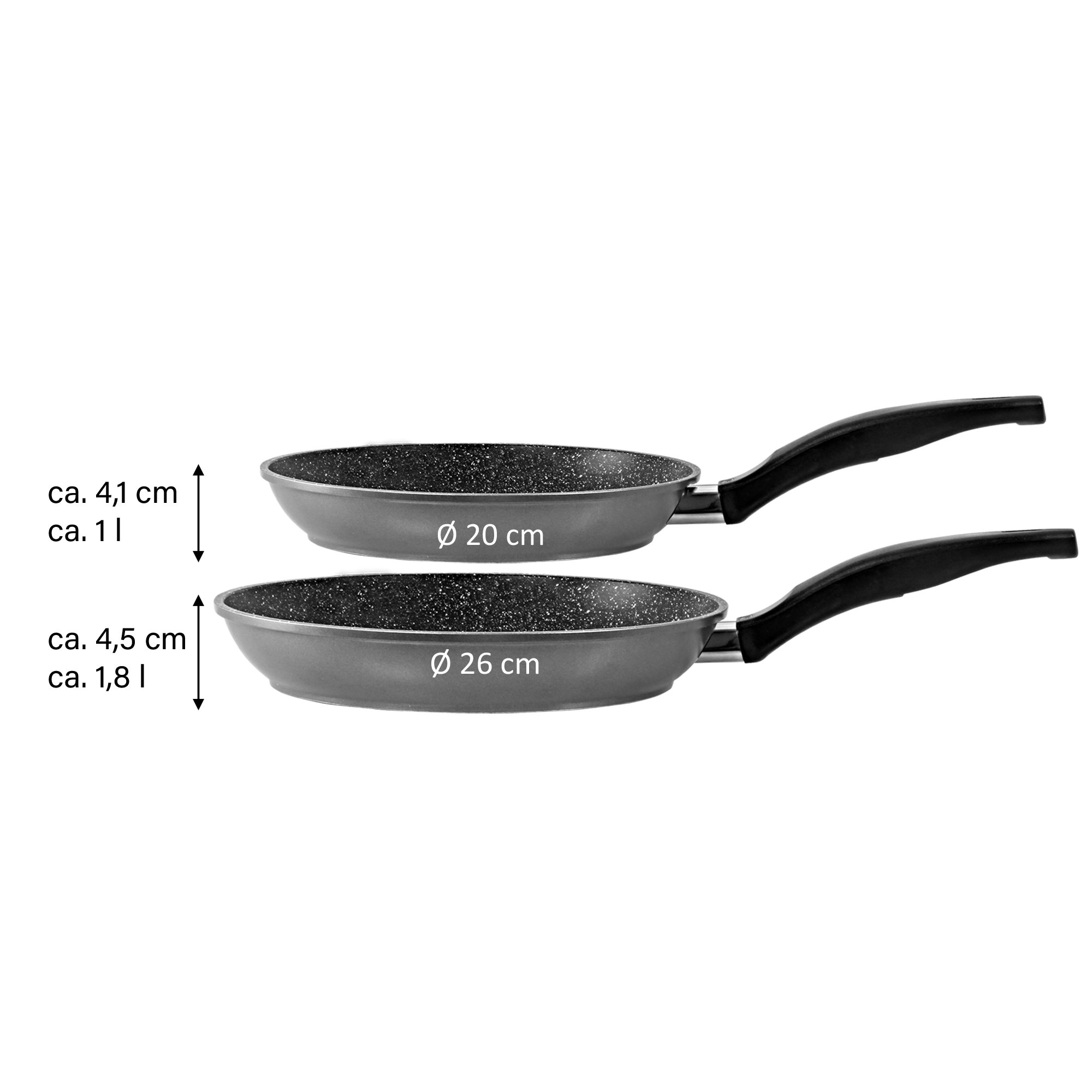 STONELINE® 2 pc Frying Pan Set 20/26 cm, Non-Stick Pan | CLASSIC