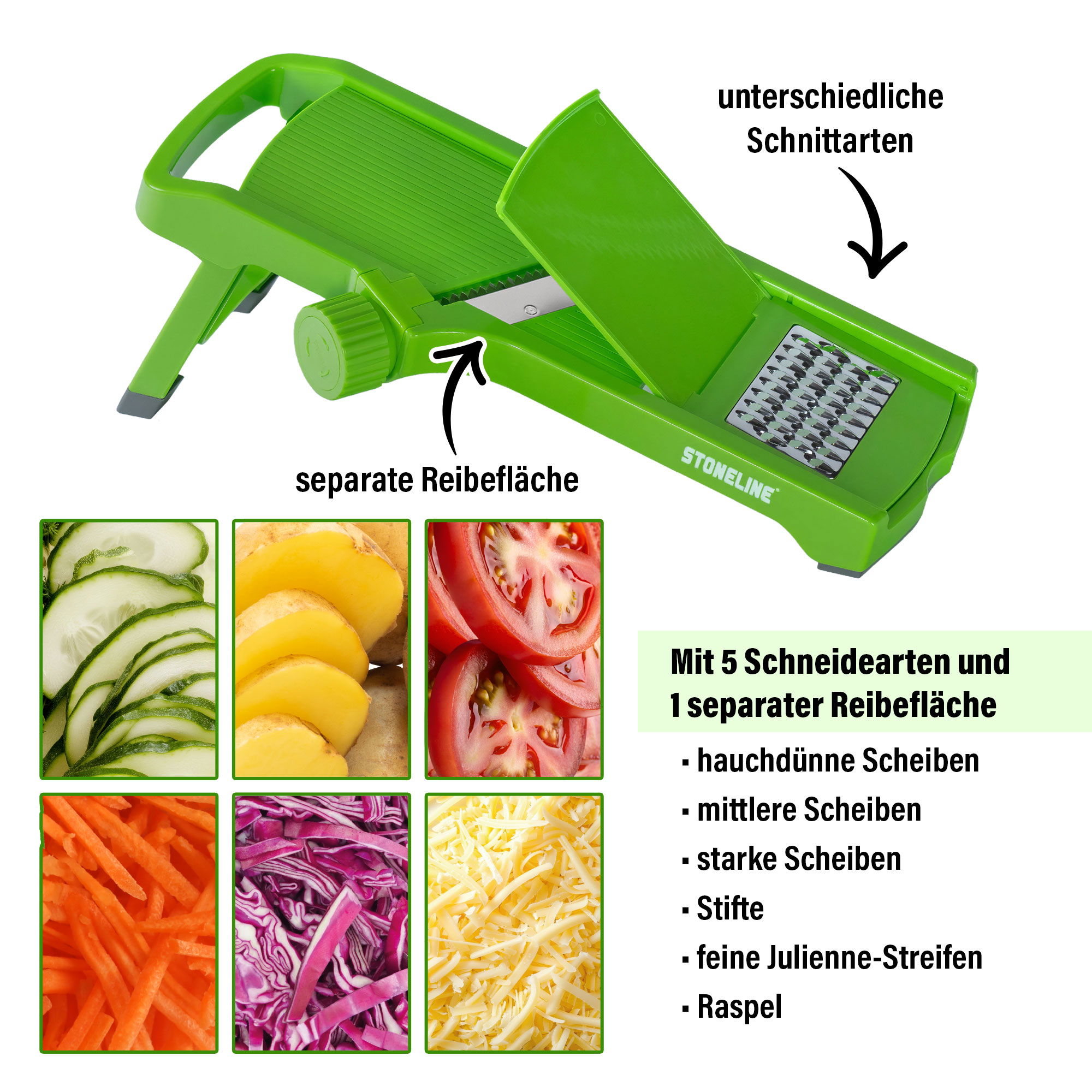 Adjustable Mandoline Slicer Set of 3 | Green