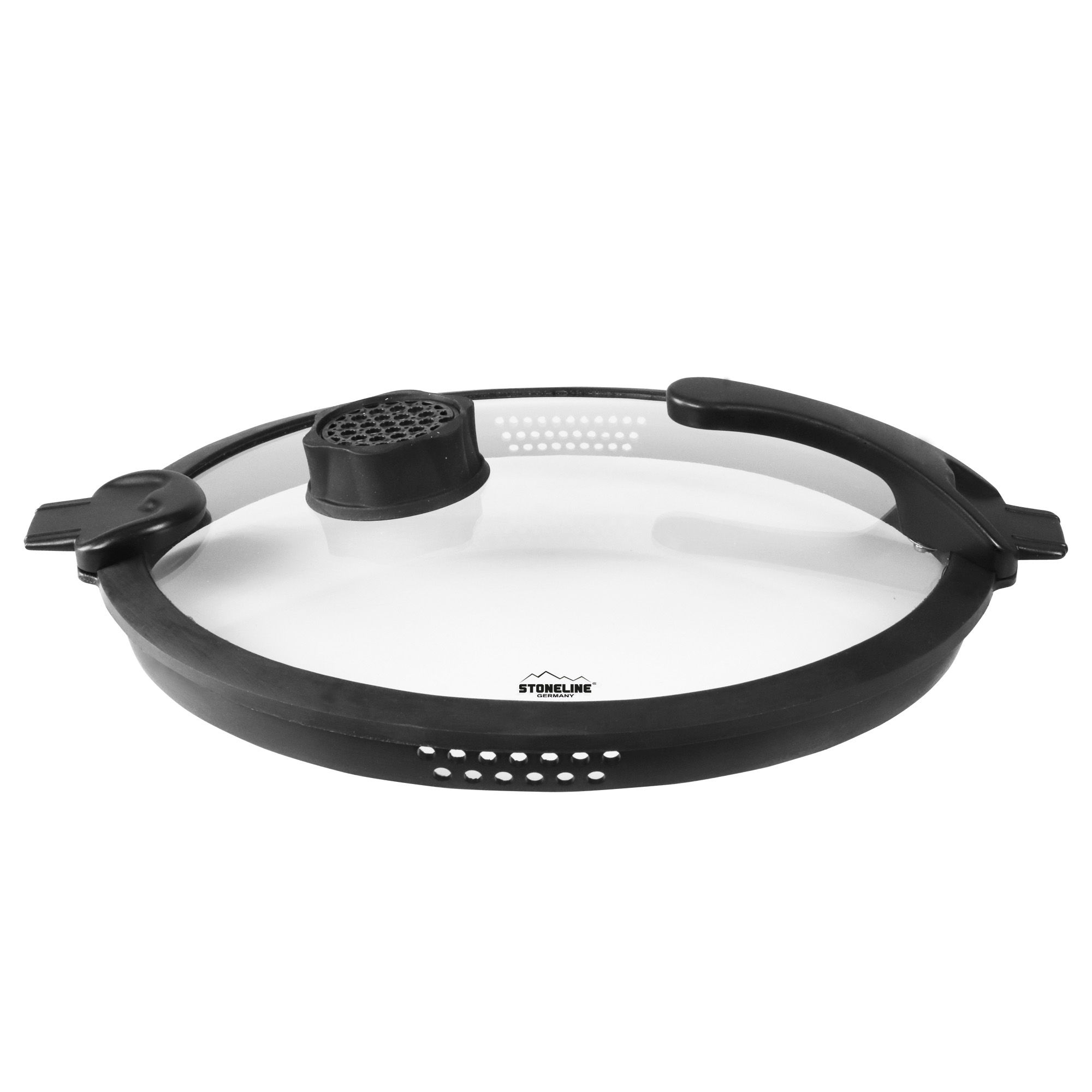 Coperchio in Vetro 28 cm Funzione Filtro e Aroma | Nero