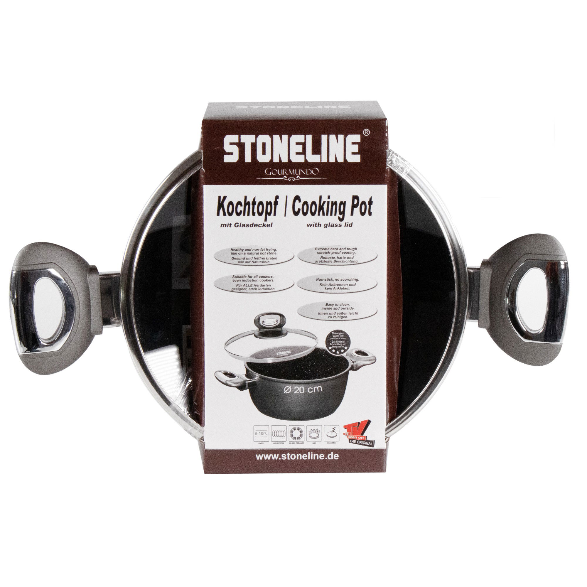 STONELINE® Cooking Pot 24 cm, with Lid, Large Non-Stick Pot | GOURMUNDO