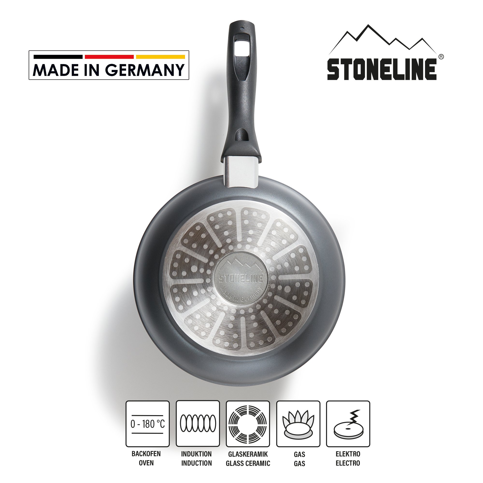 STONELINE® Sartén 20 cm, Made in Germany, con revestimiento antiadherente, apta para inducción