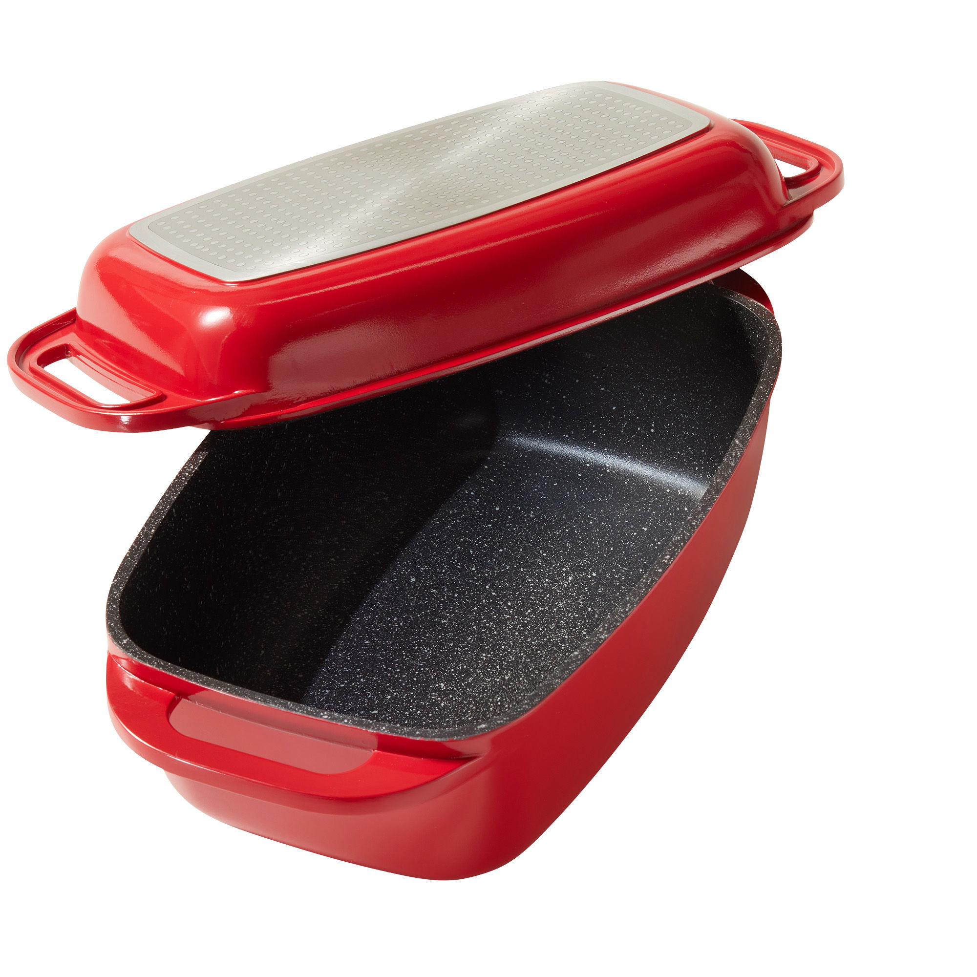 Cazuela Rectangular 40x22 cm Rojo | con Tapa