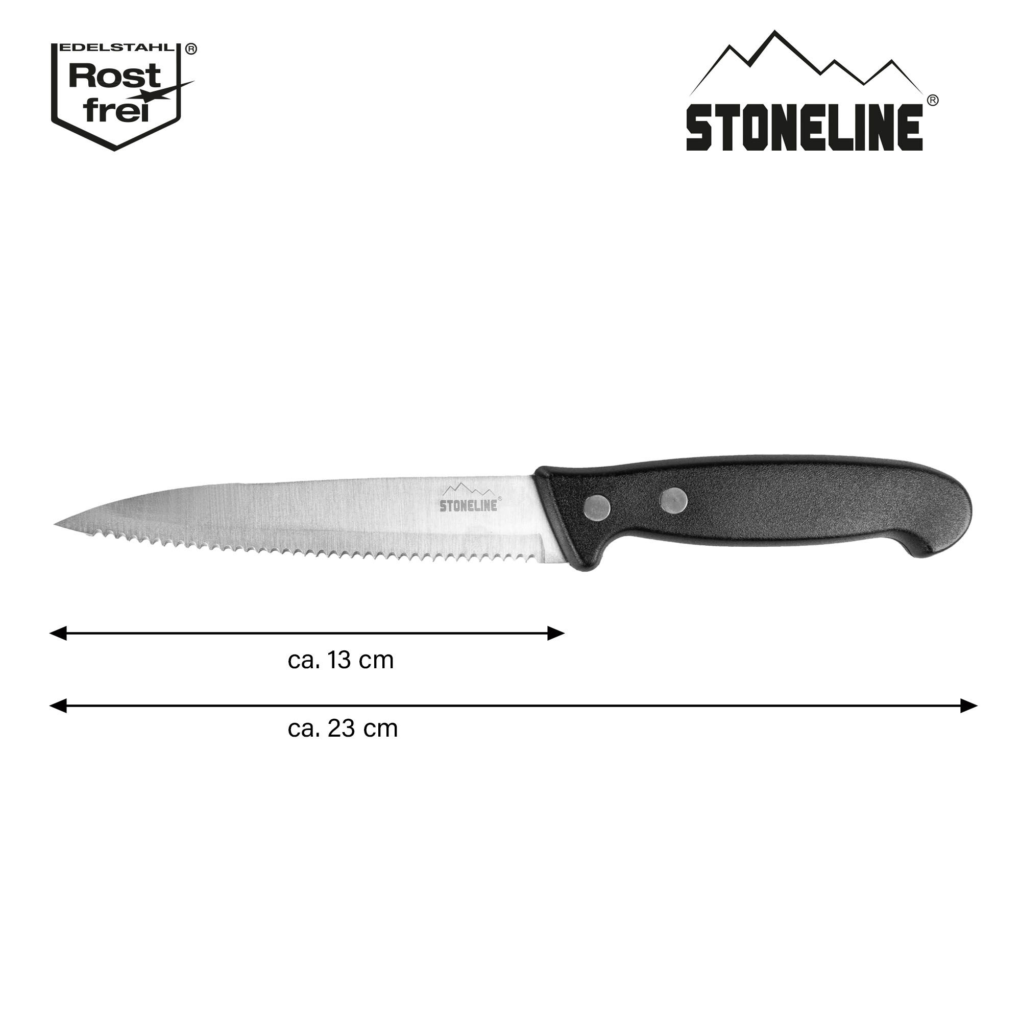 STONELINE® Cuchillo Universal 23 cm Cuchillo Cocina Acero Inox, Funda Protectora