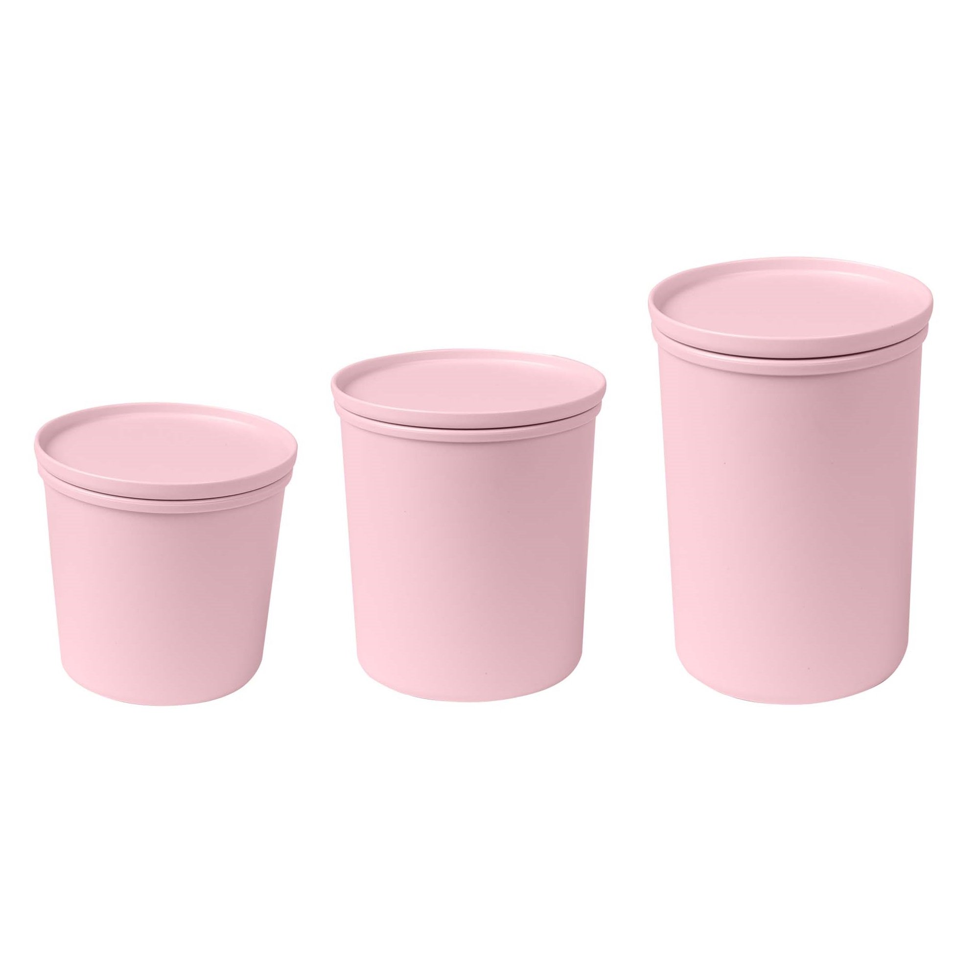 AWAVE® Set di 3 Contenitori per Alimenti 500/800/1000 ml, rPET, Coperchio | rosa
