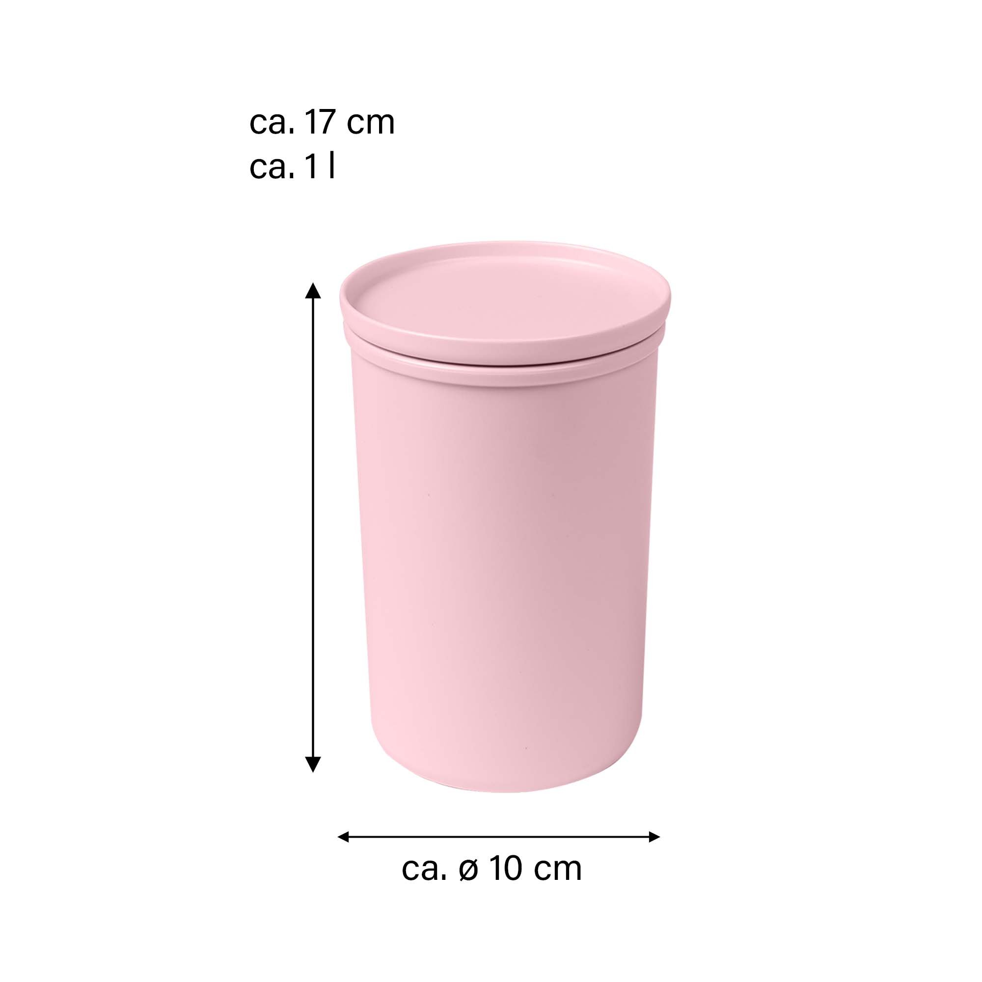 AWAVE® Pot de concervation d'aliments, 1000 ml avec couvercle, en rPET, rose