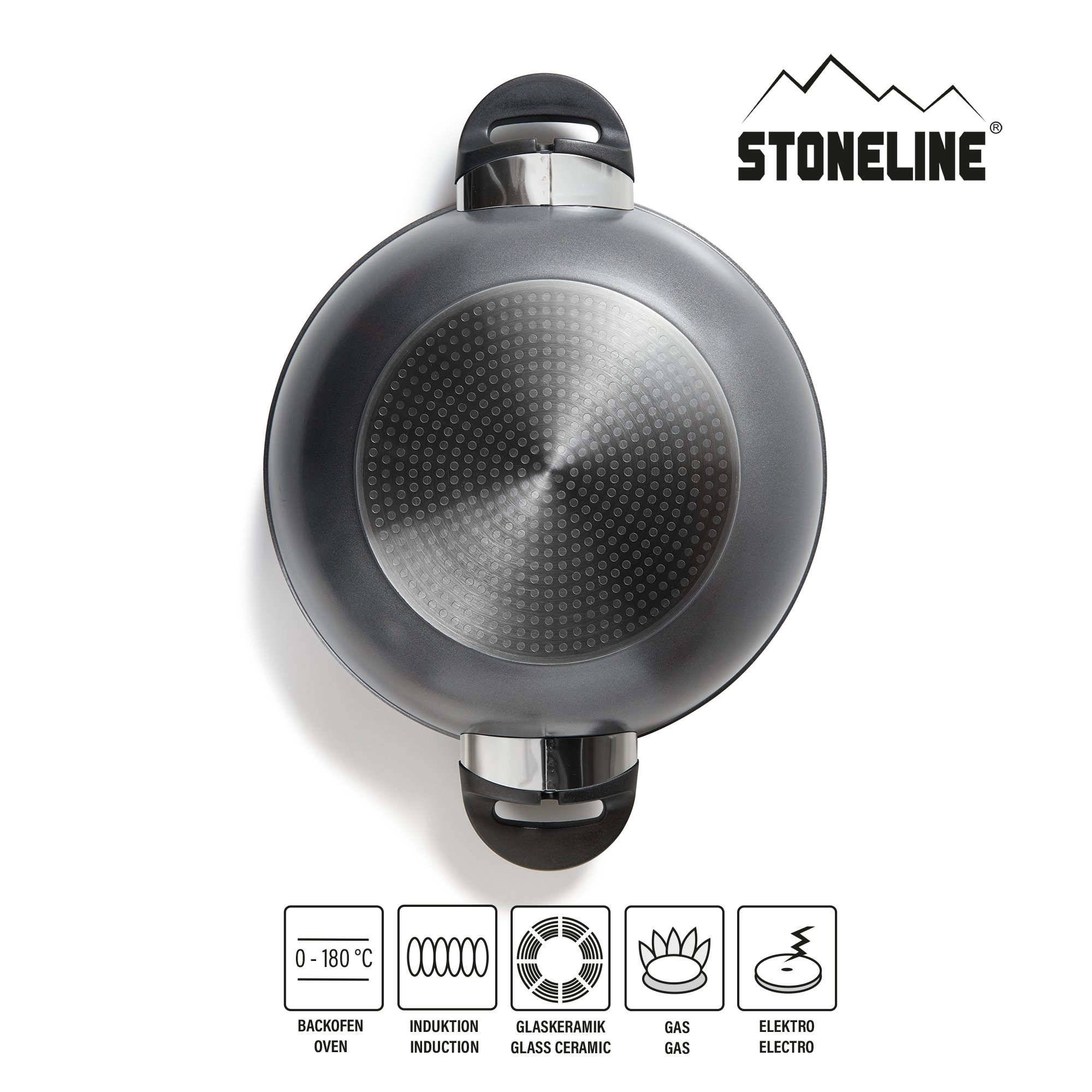 STONELINE® Wok Pan 32 cm, with Lid, Non-Stick Pan | CLASSIC
