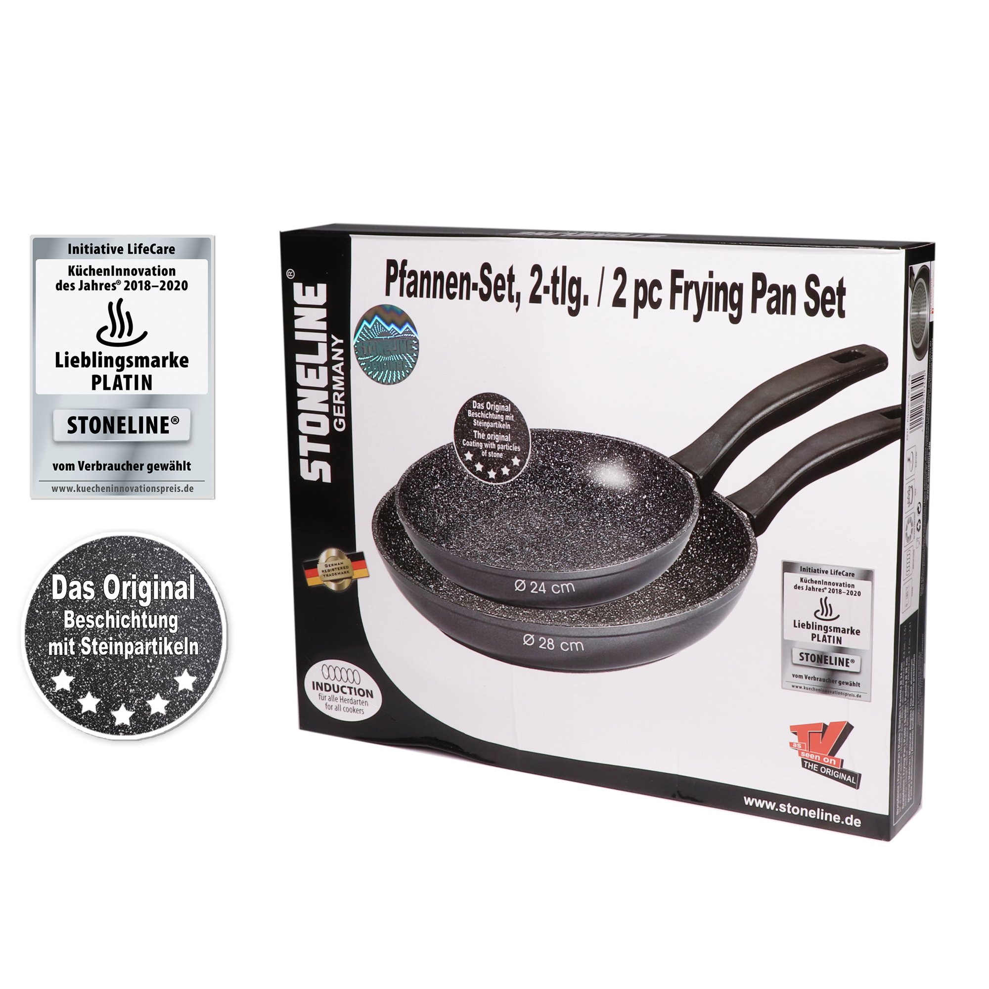 STONELINE® 2 pc Frying Pan Set 24/28 cm, Non-Stick Pan | CLASSIC