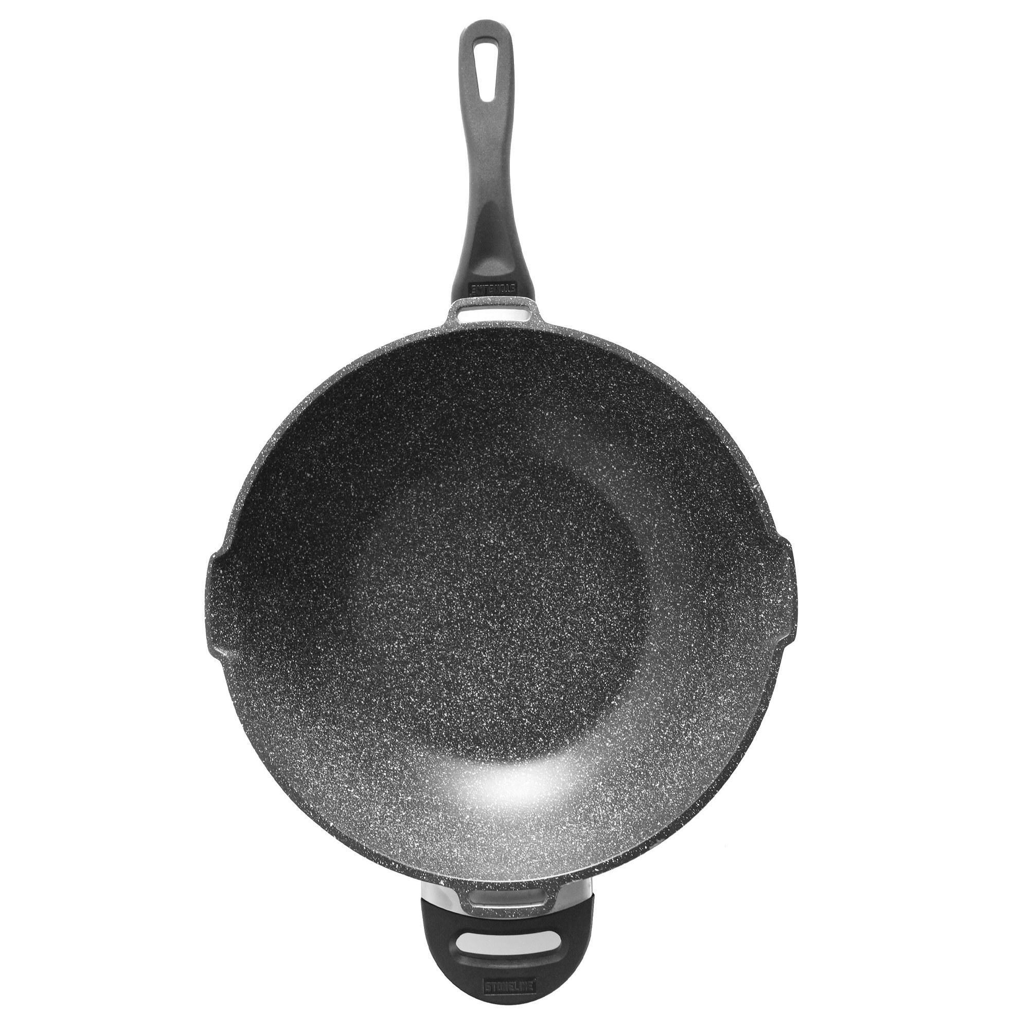 STONELINE® FUTURE wok pan 32 cm, interchangeable handles, with sieve glass lid, suitable for induction