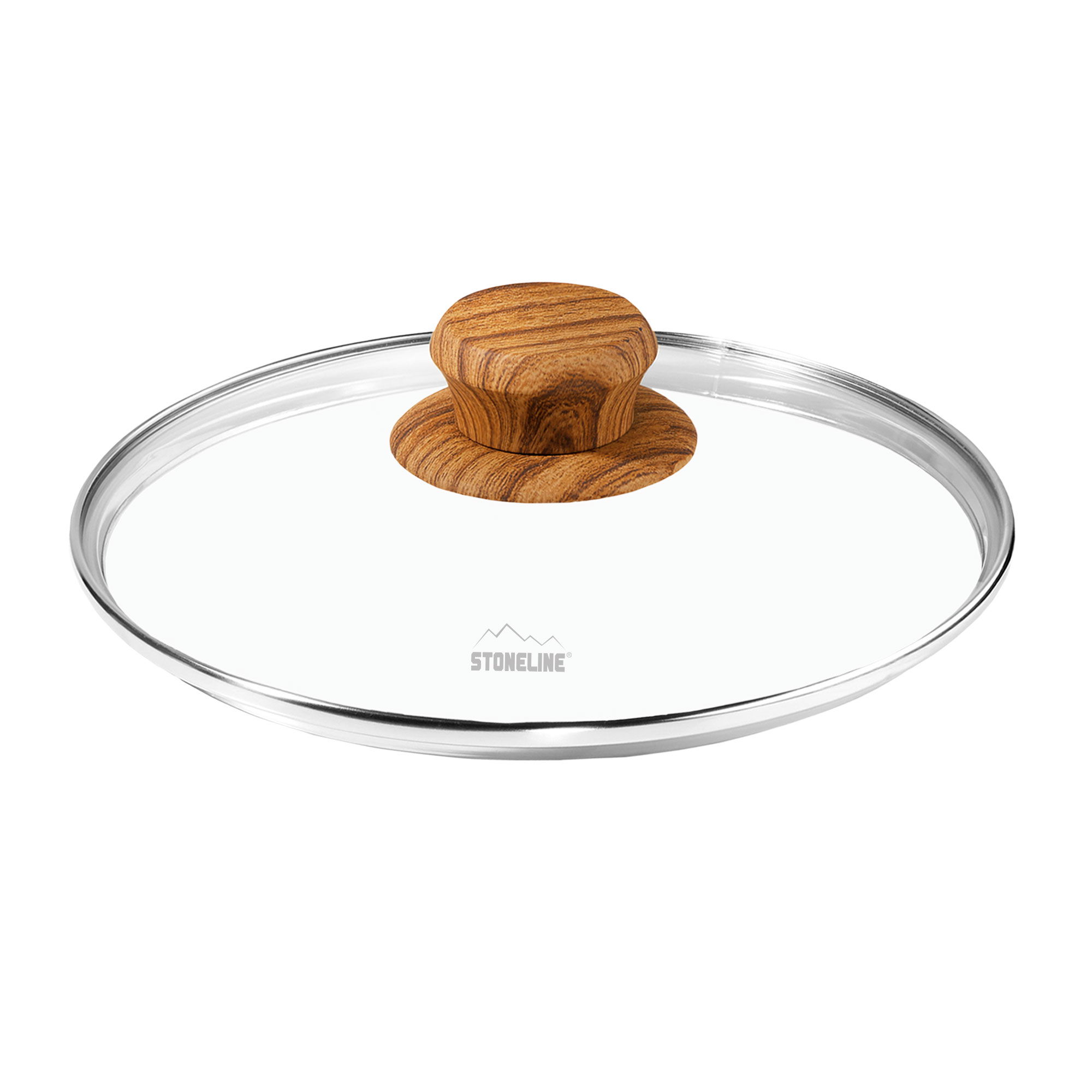 Sartén Honda 2 Asas 24 cm | con Tapa - Efecto Madera