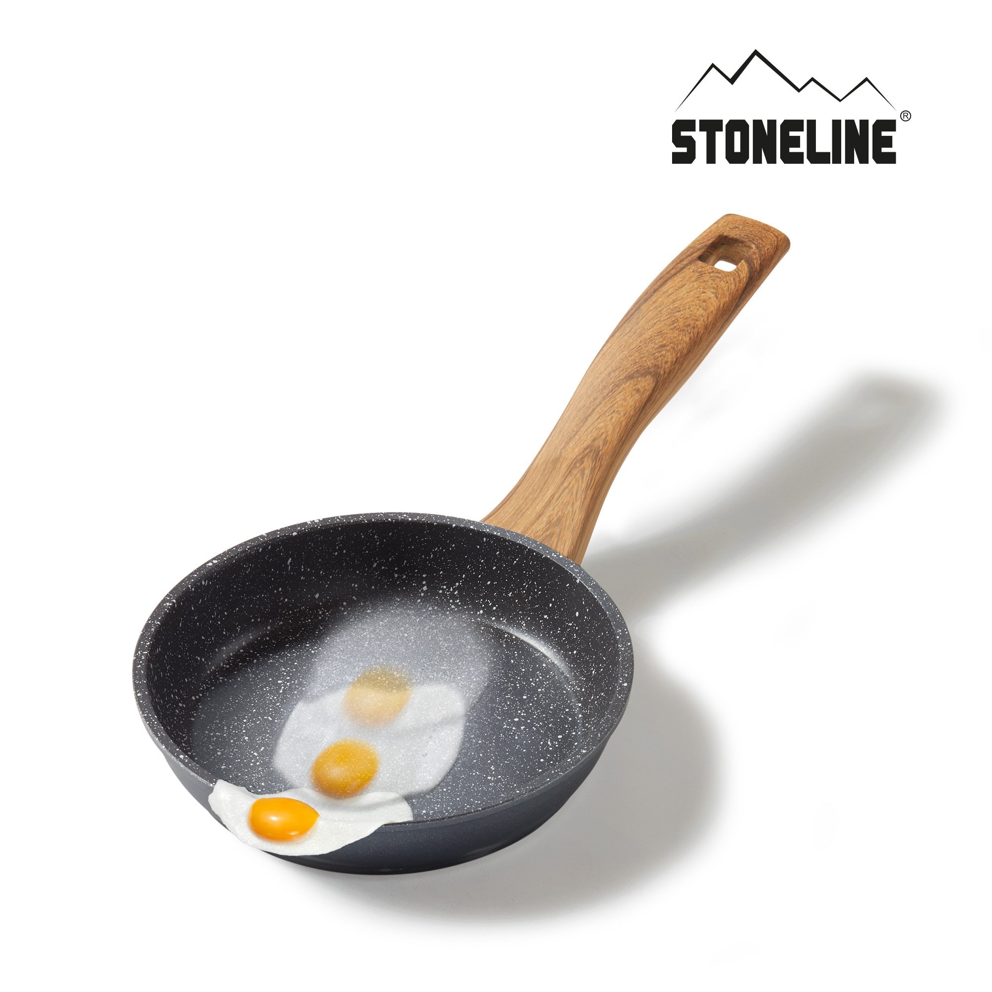 STONELINE® Padella 18 cm, Padella Antiaderente, Effetto Legno | Back to Nature