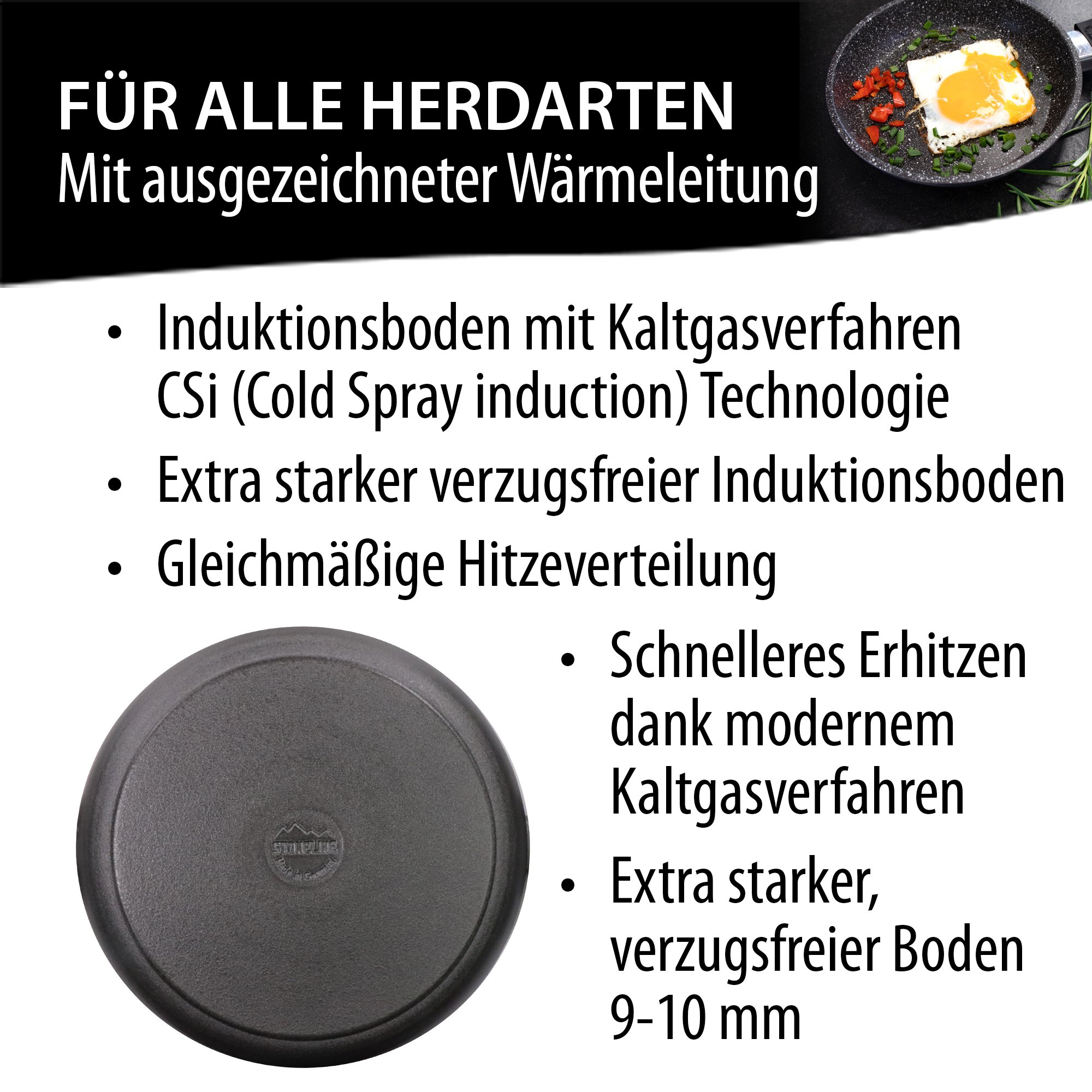 STONELINE® Wok 32 cm, Mango Desmontable, Sartén Honda Antiadherente MADE IN GERMANY