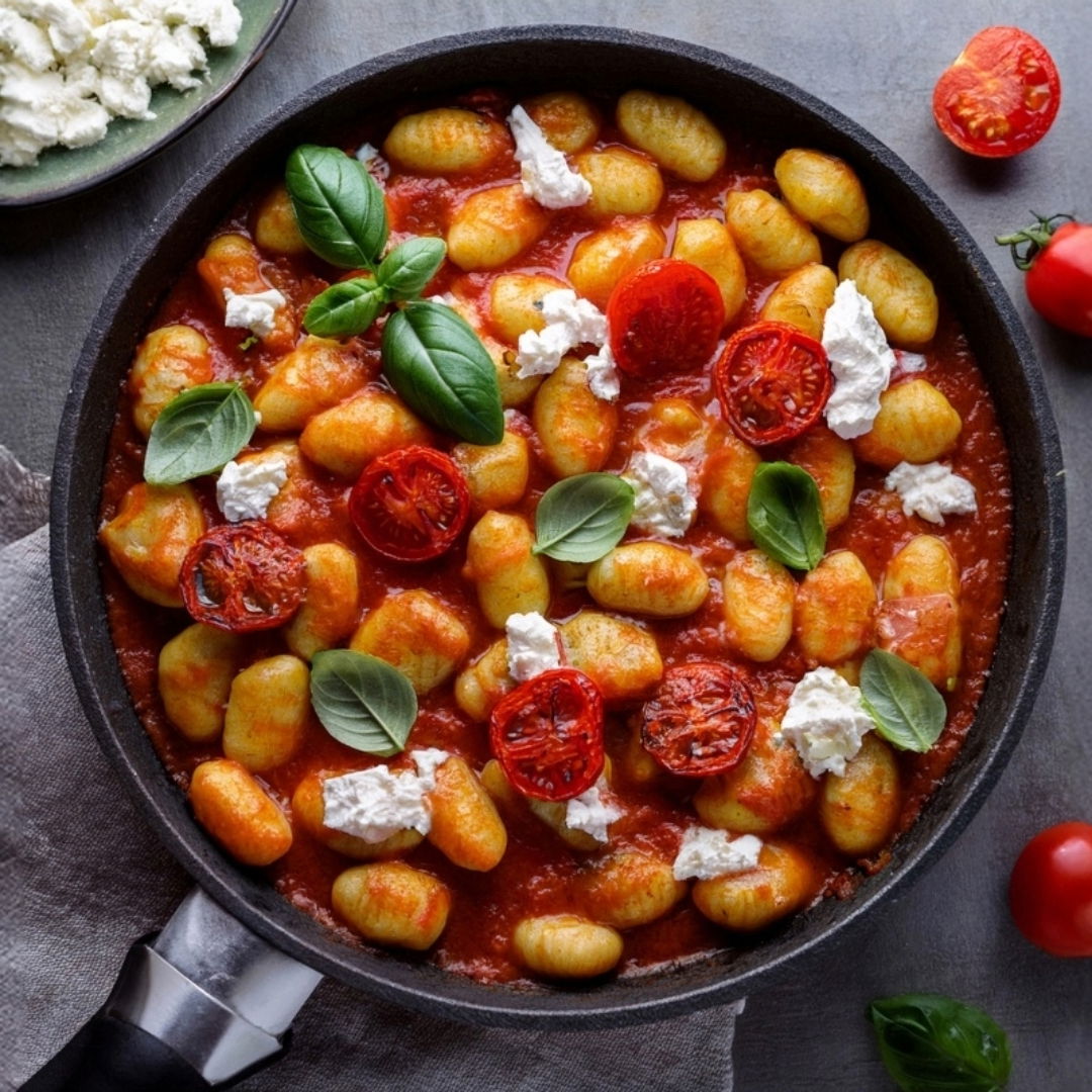 One-Pot-Gnocchi in cremiger Tomaten-Feta-Sauce