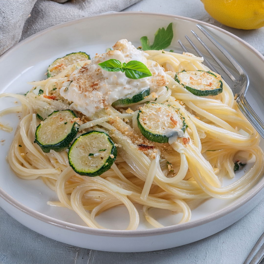 Zitronenpasta mit Ricotta & Zucchini – Sommerliches Nudelgericht in 20 Min.