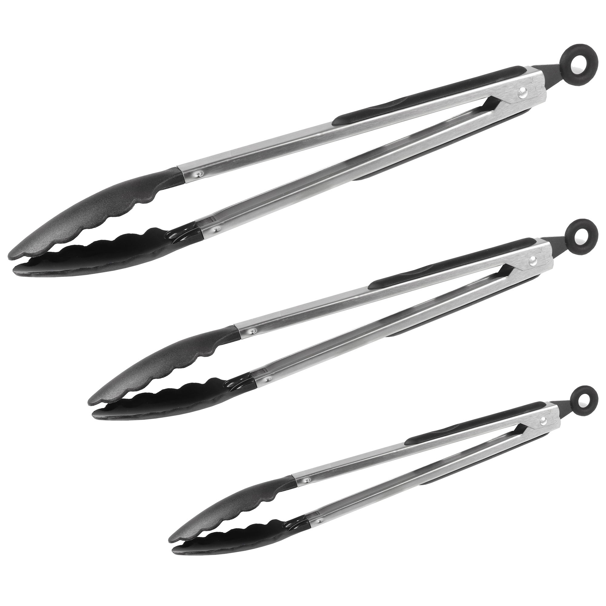 STONELINE® 3 pc Kitchen Tongs Set 21/28/35 cm, Cooking Tongs, Non-Slip Grip