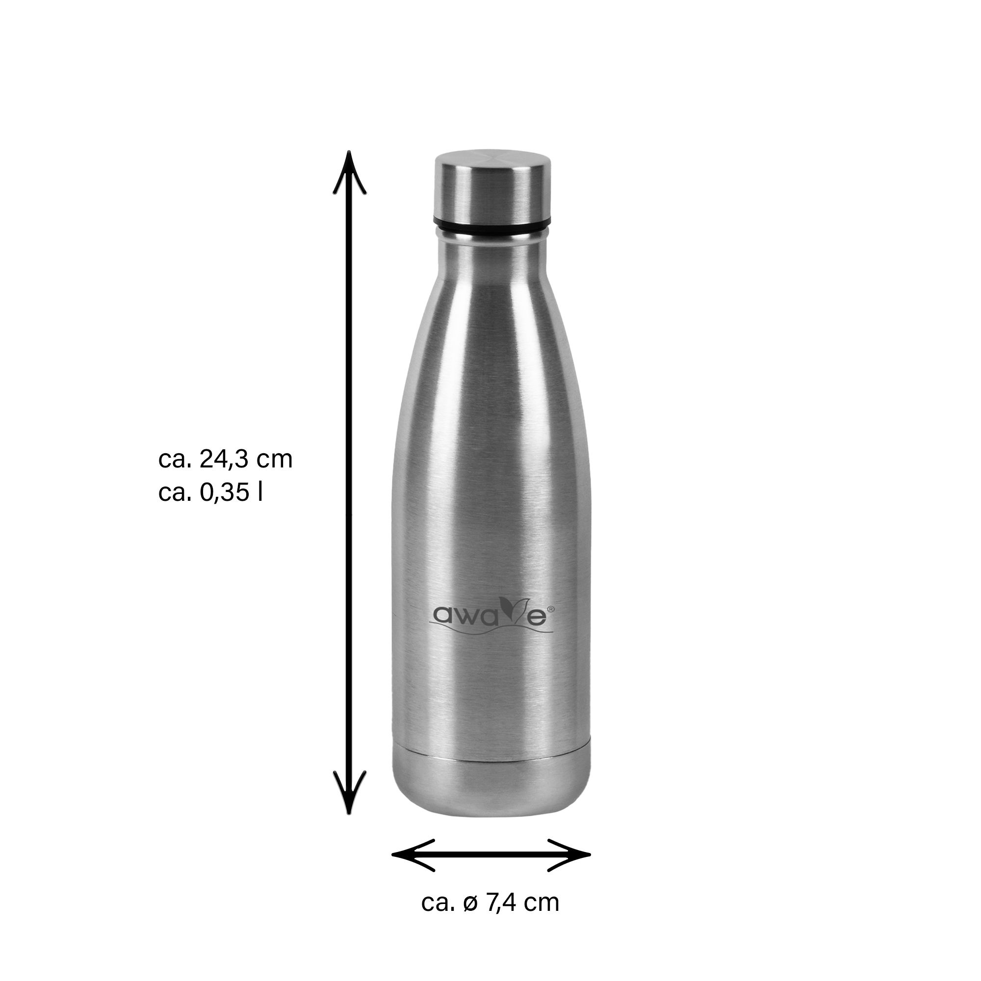 Gourde 350 ml | Acier inoxydable mat