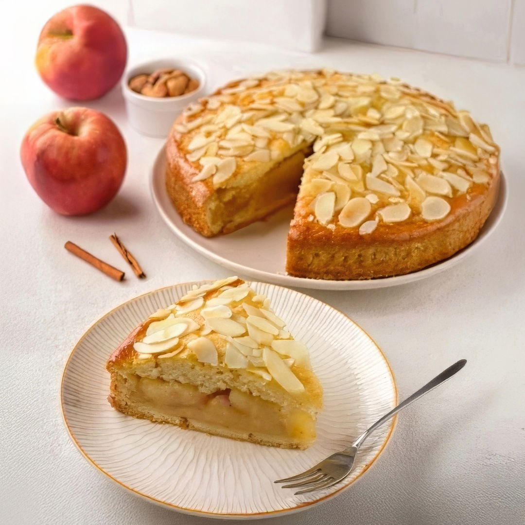 Saftiger Veganer Apfelkuchen mit Mandelsplitter – Einfach lecker!