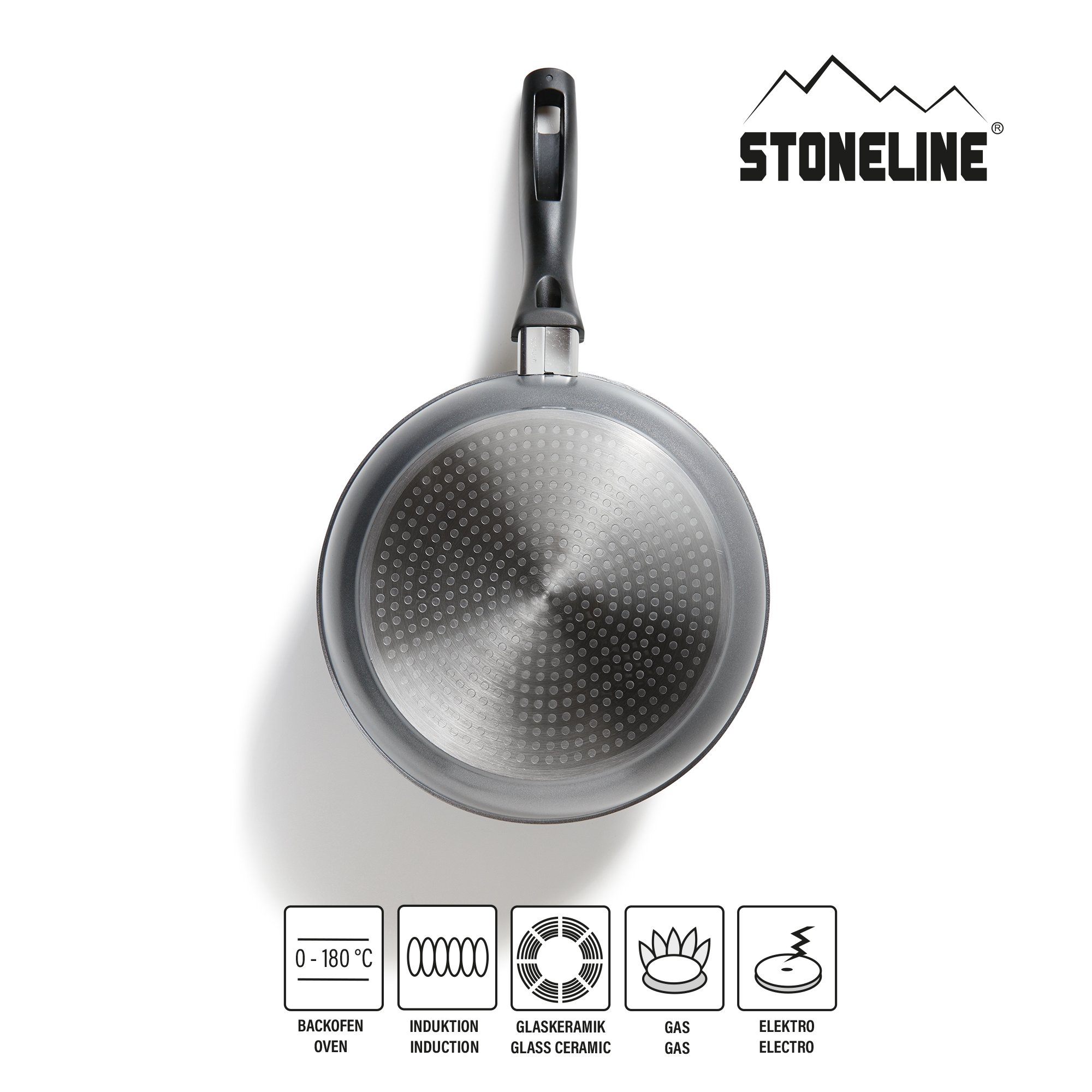 STONELINE® 8 pc Cookware Set 18/20/24 cm, with Lids, Non-Stick Pots & Pans | CLASSIC
