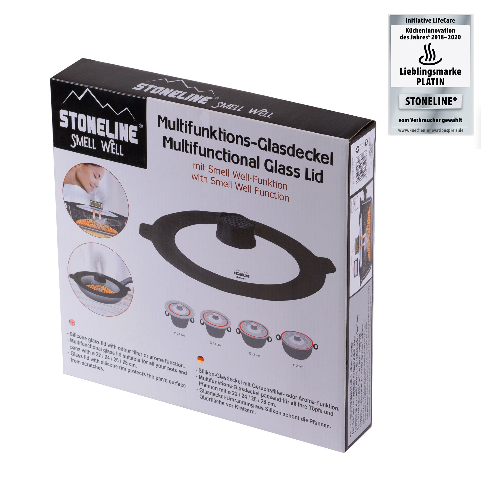 Tapa Universal 22/24/26/28 con Función SMELL WELL y 2 Juegos de Recarga | Negro