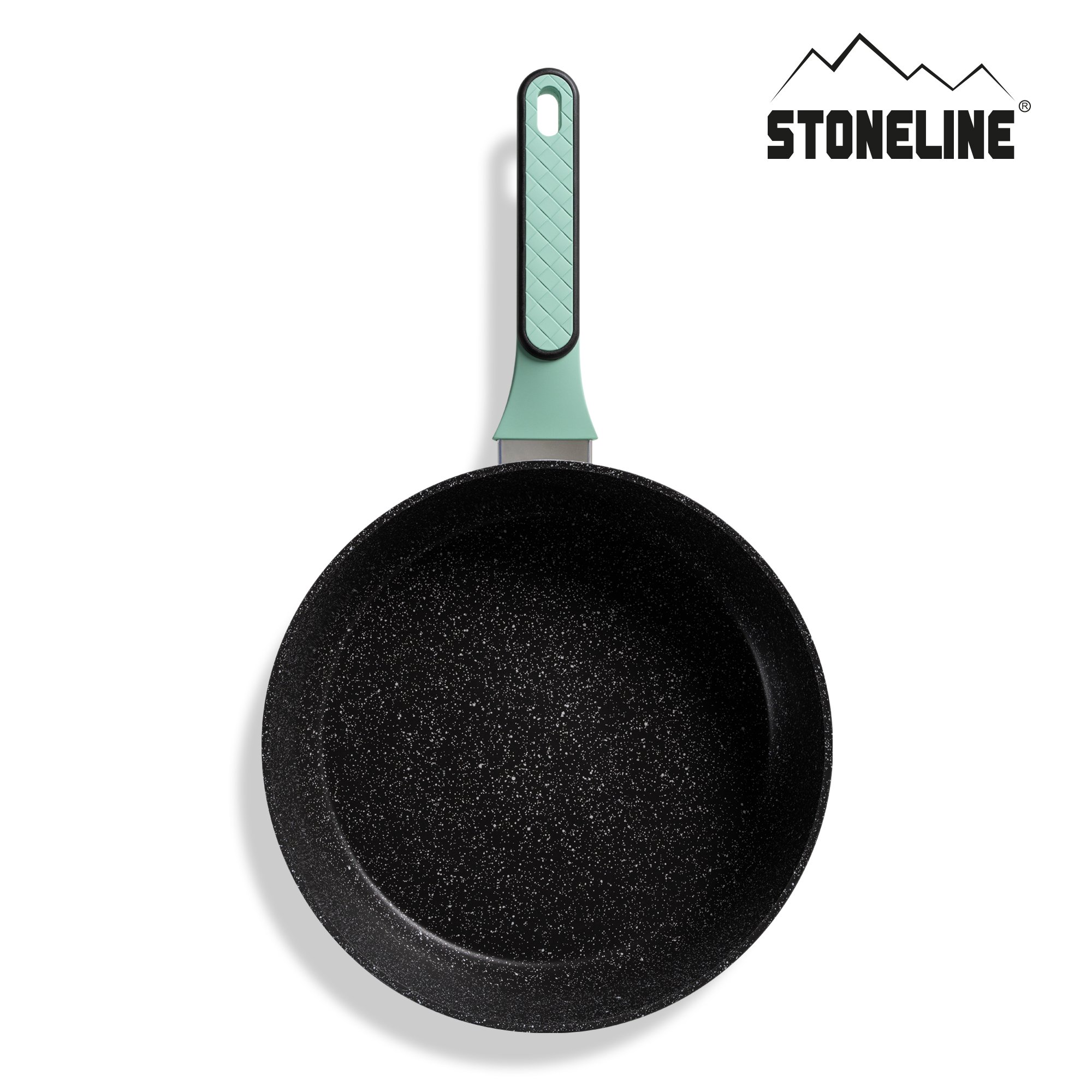 STONELINE® Deep Frying Pan 28 cm, with Lid, Large Non-Stick Pan | mint