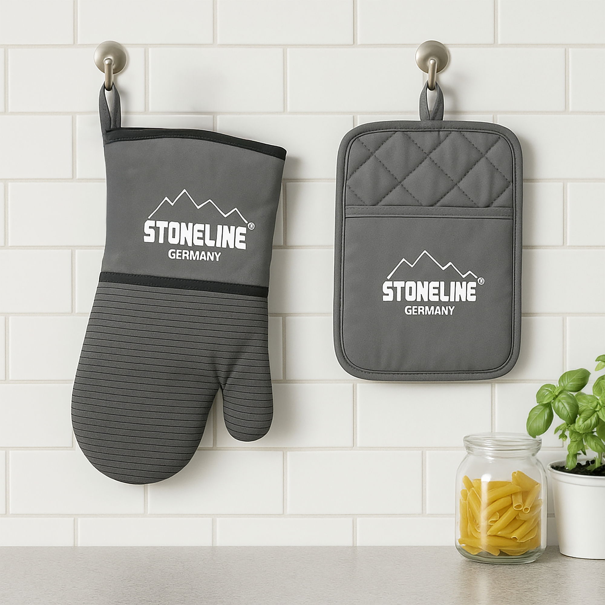 Set Tablier de cuisine et pâtisserie 3 pièces | Gris