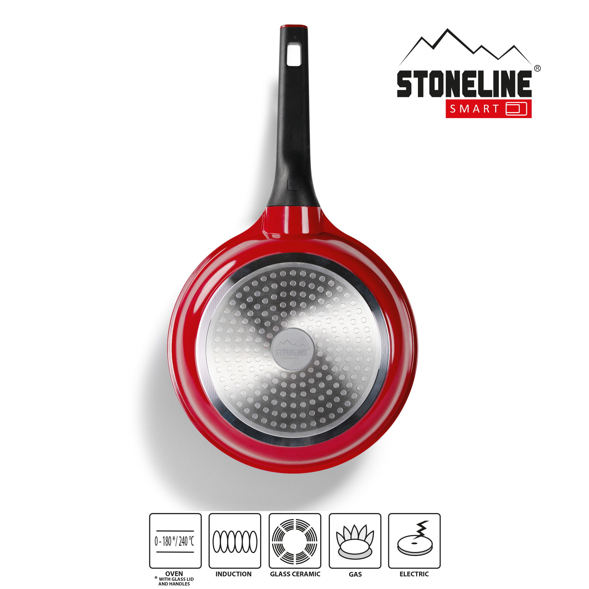 Cookware Set of 8 18/20/24 Red Removable Handle | with Lids