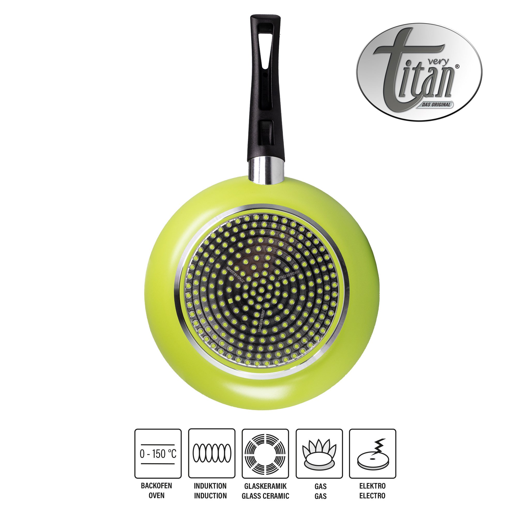 VERY TITAN® frying pan 24 cm, non-stick coated pan, induction and oven-safe, green