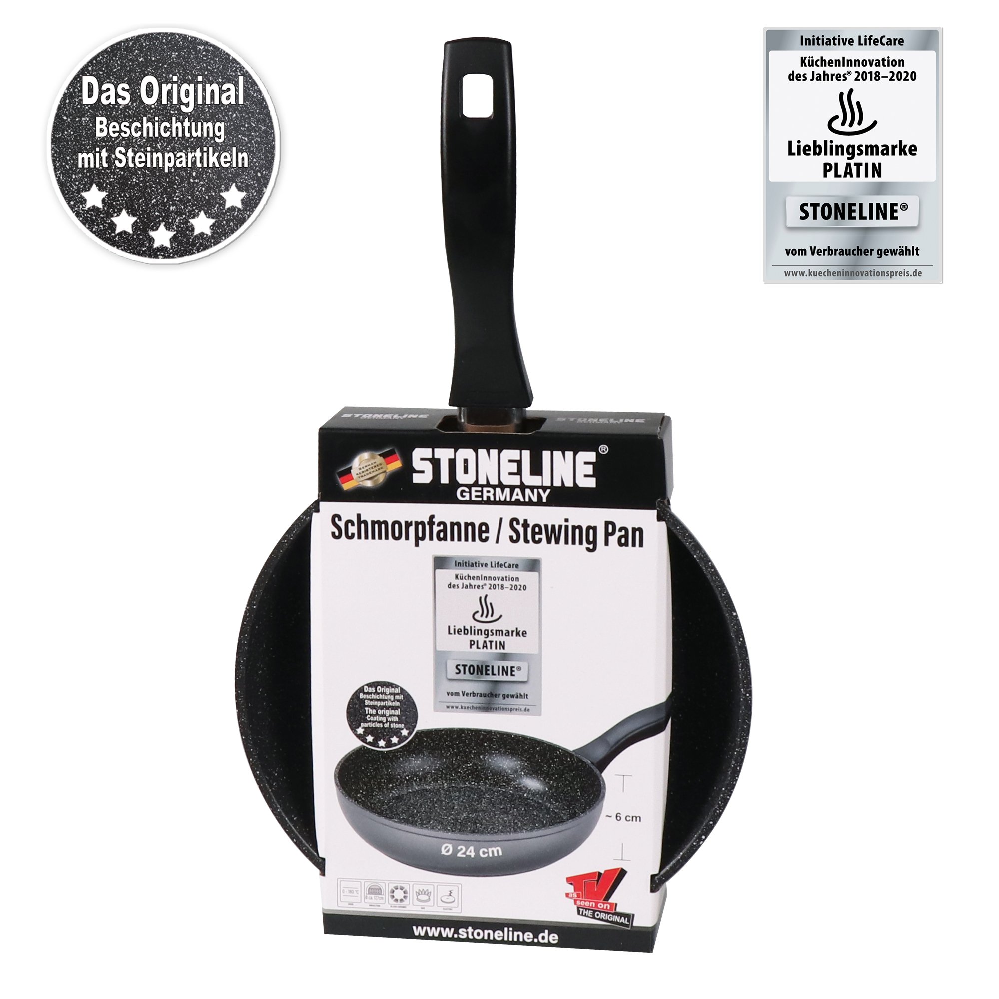 STONELINE® Deep Frying Pan 24 cm, Non-Stick Pan | CLASSIC