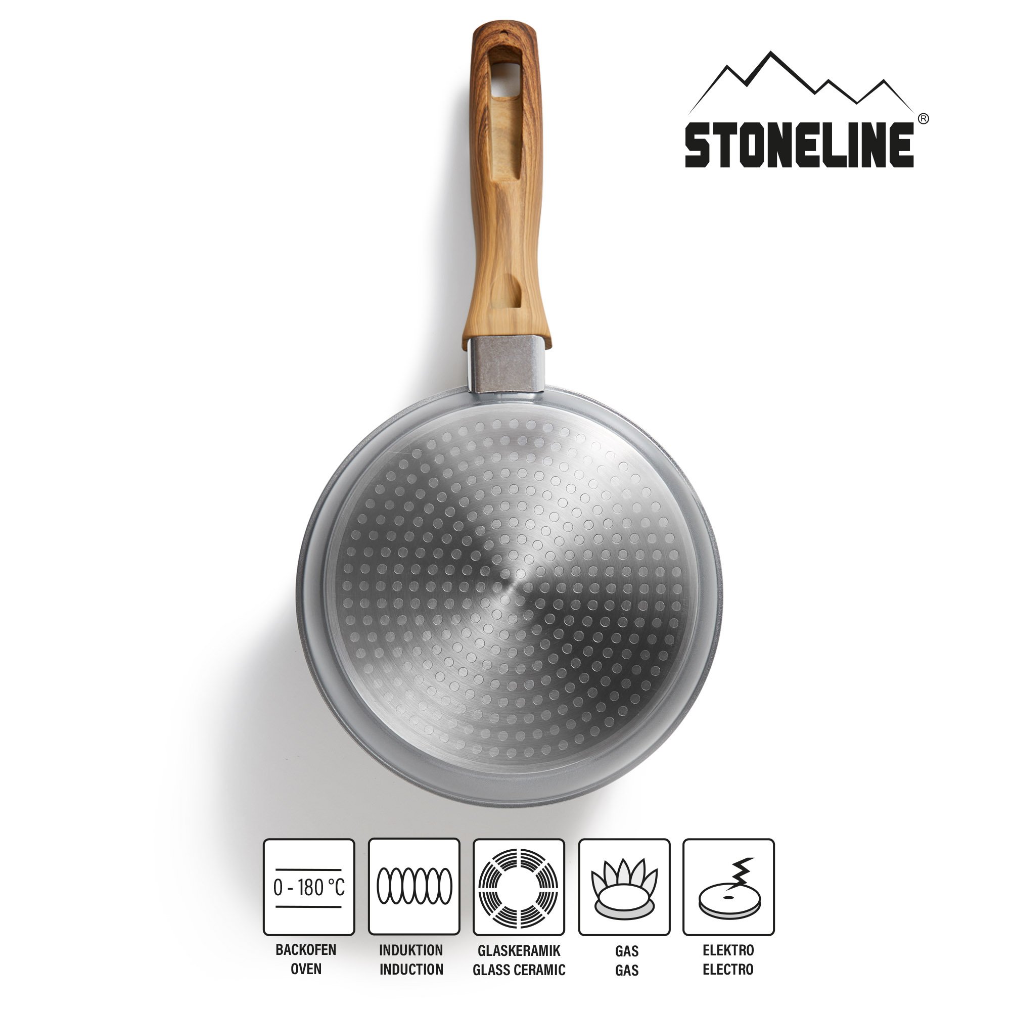 STONELINE® Frying Pan 18 cm, Non-Stick Pan, Wood Design | Back to Nature