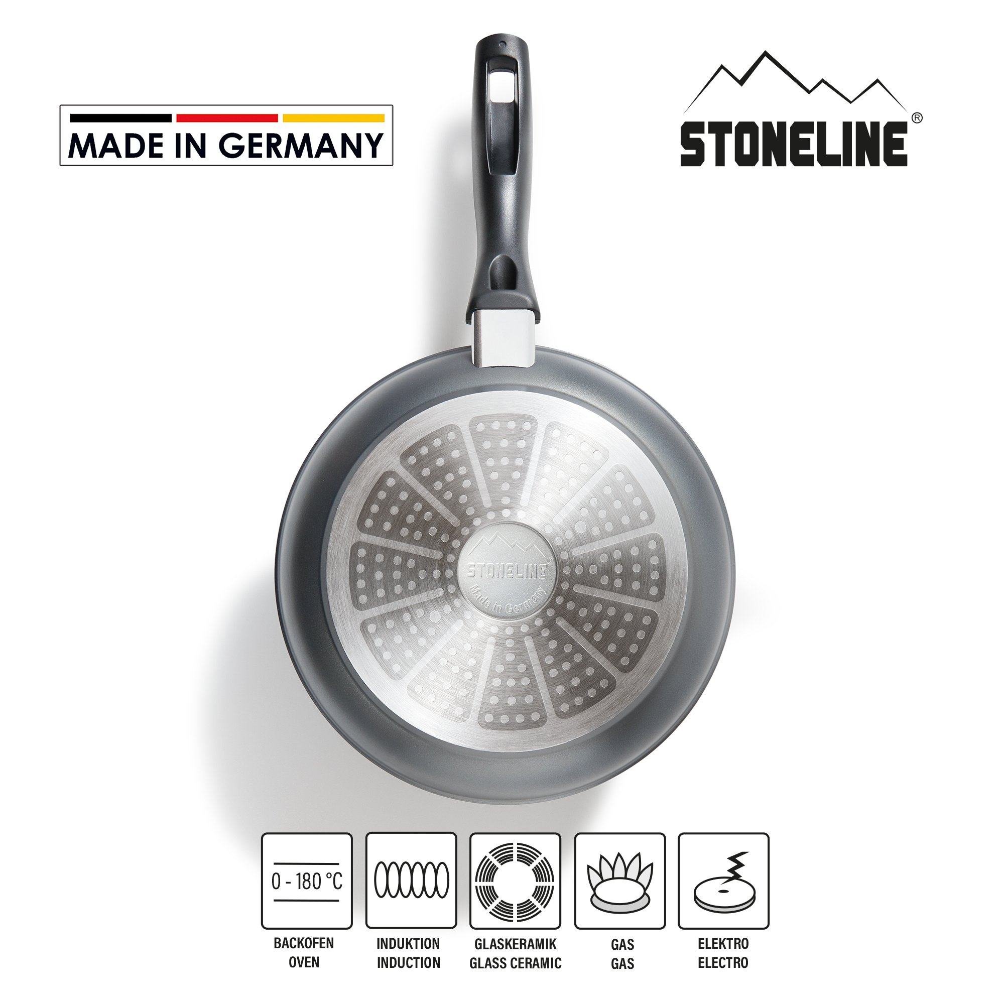 STONELINE® sartén 24 cm, Made in Germany, sartén con revestimiento antiadherente, apta para inducción