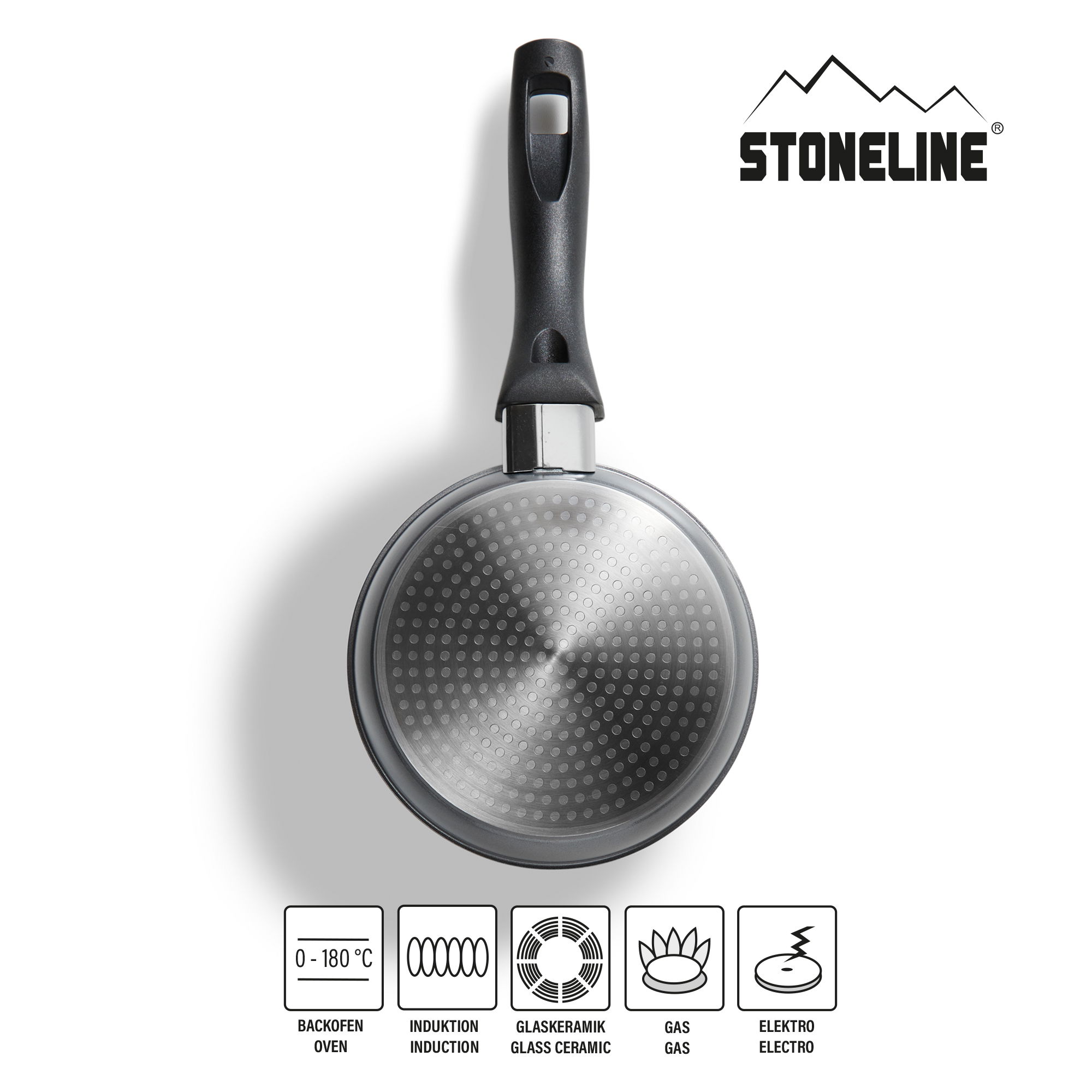 STONELINE® Bratpfanne 16 cm, antihaftbeschichtete Omelettpfanne, Backofen und Induktion geeignet