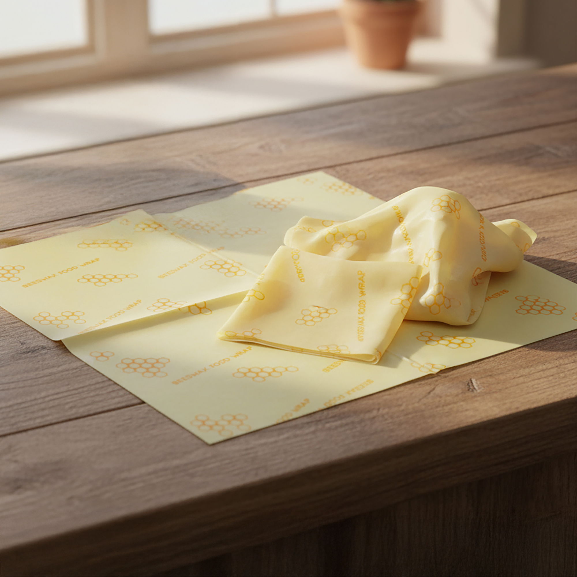 Emballage alimentaire en cire d'abeille Set 3 pièces