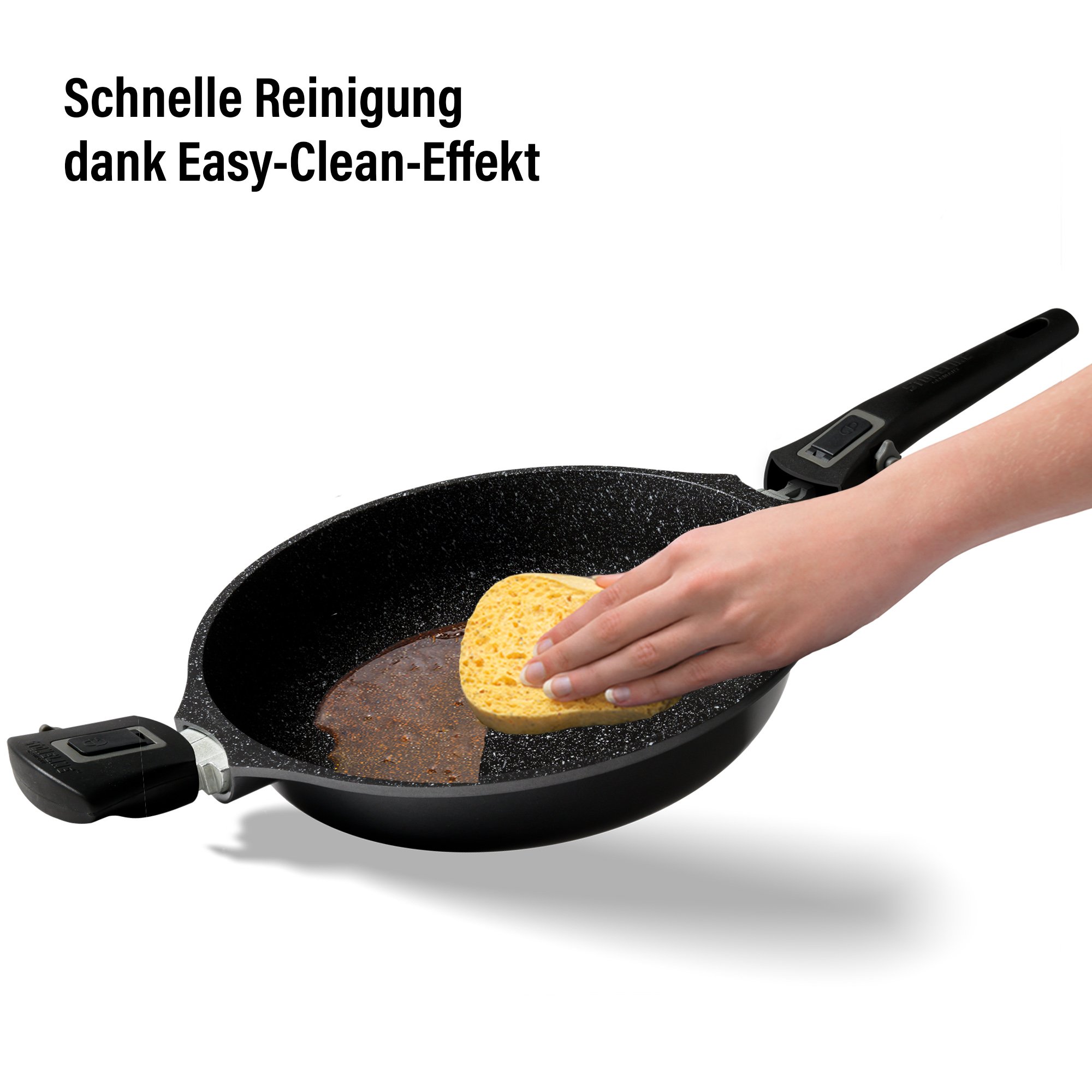 STONELINE® Deep Frying Pan 28 cm, Removable Handle, Lid, Non-Stick | Imagination PLUS