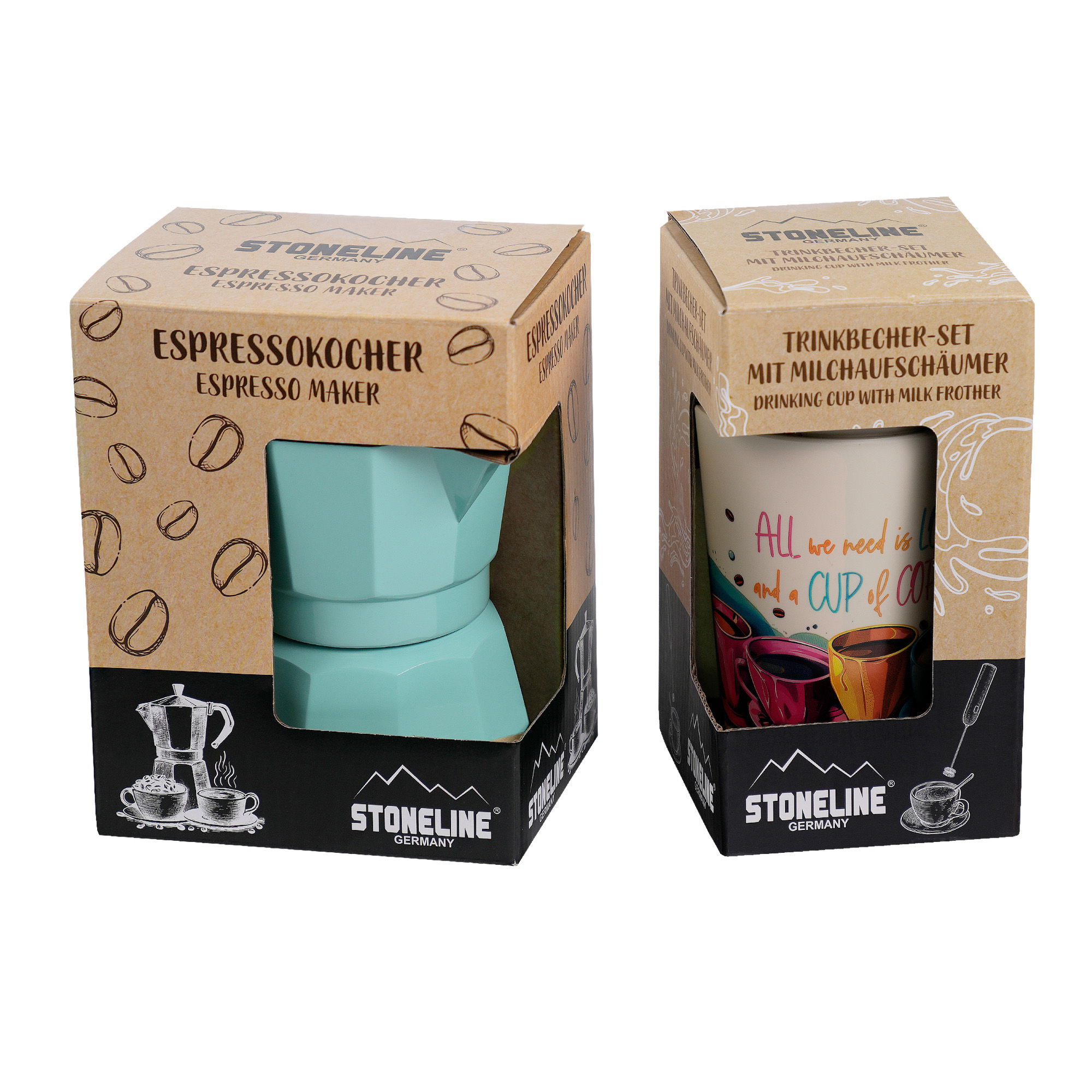 Stovetop Espresso Maker 240 ml Set of 4 | Mint