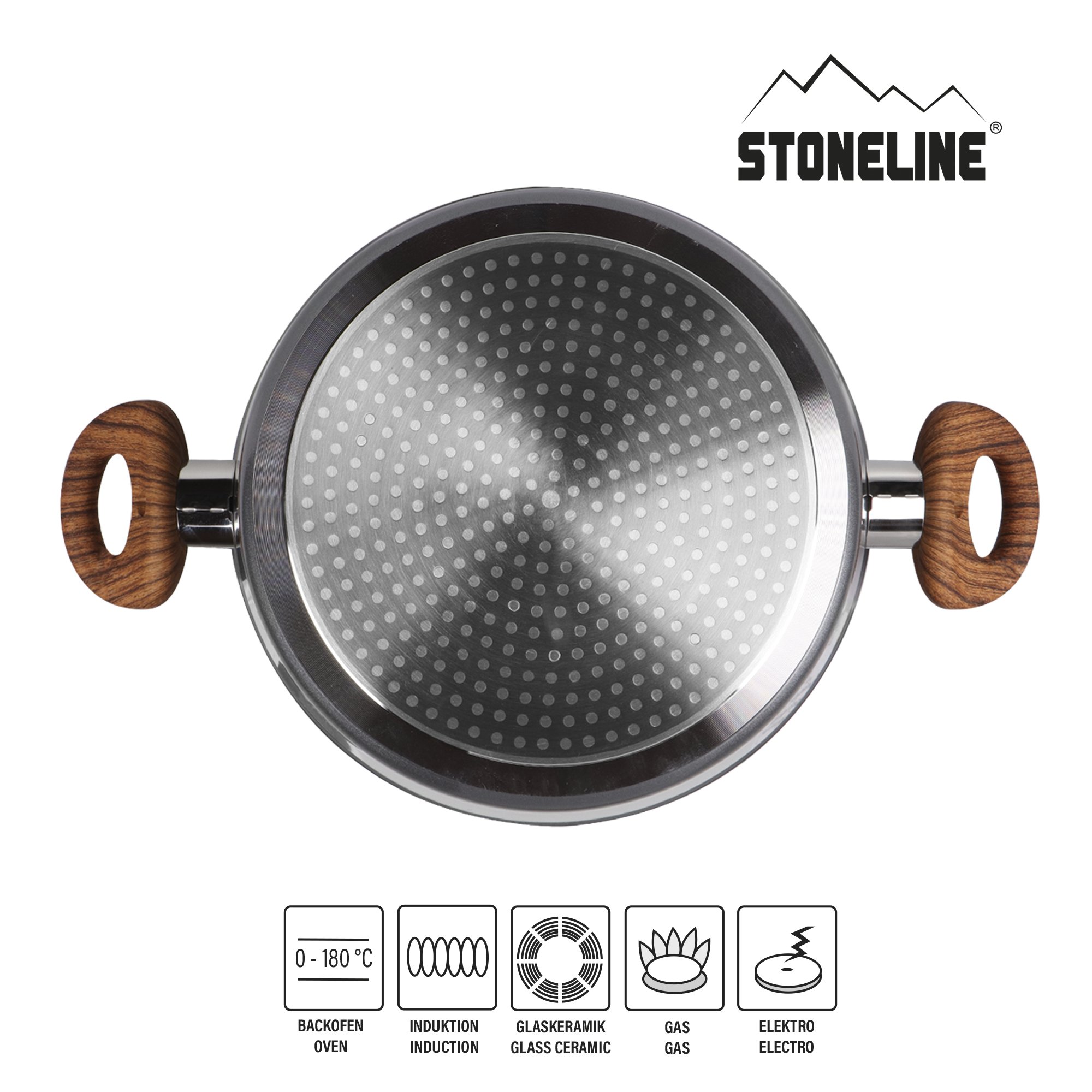 STONELINE® Back to Nature batterie de cuisine, 14 pièces, avec couvercles, casseroles & poêles compatible induction