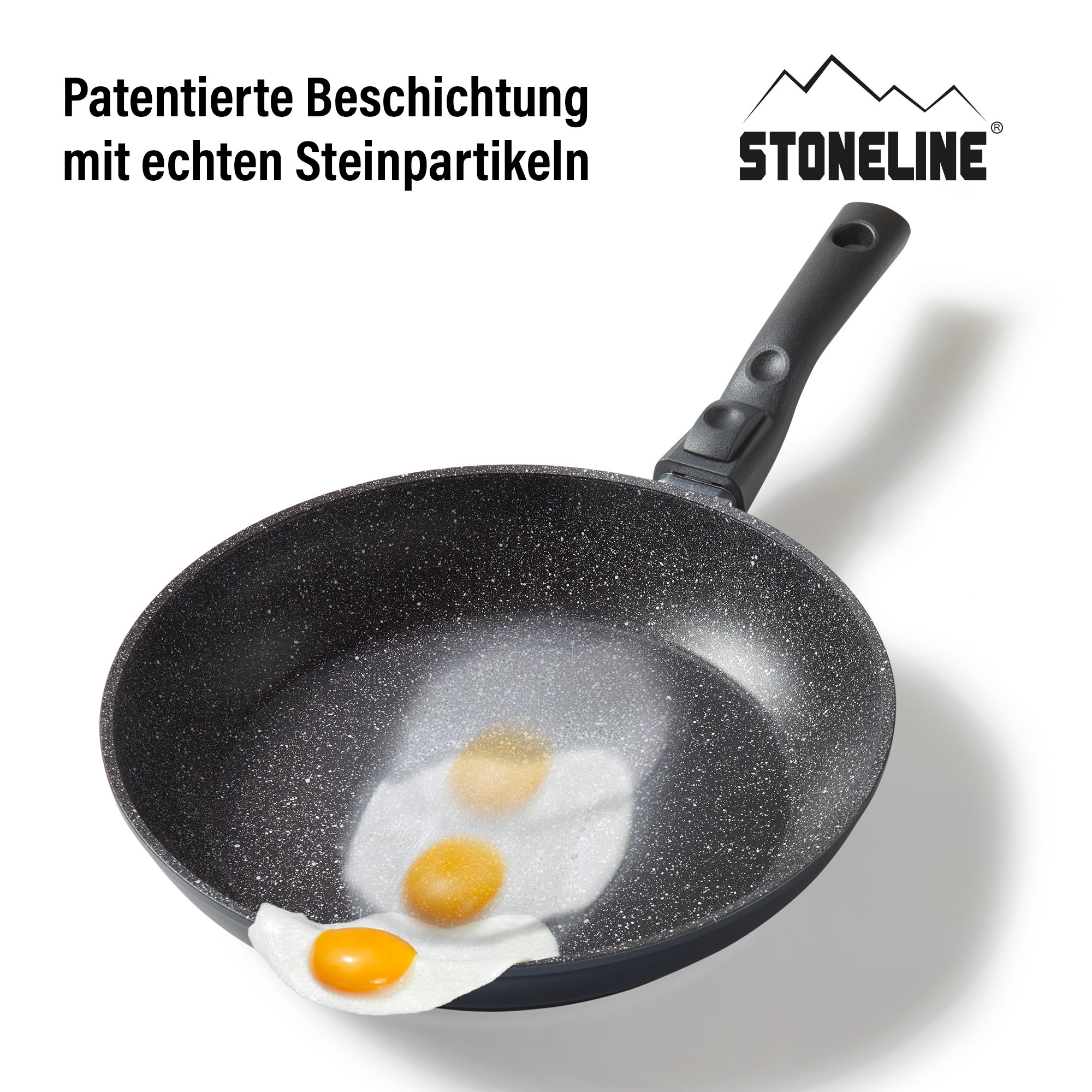STONELINE® Sartén Honda 24 cm, Mango Desmontable, Antiadherente MADE IN GERMANY |FLEX