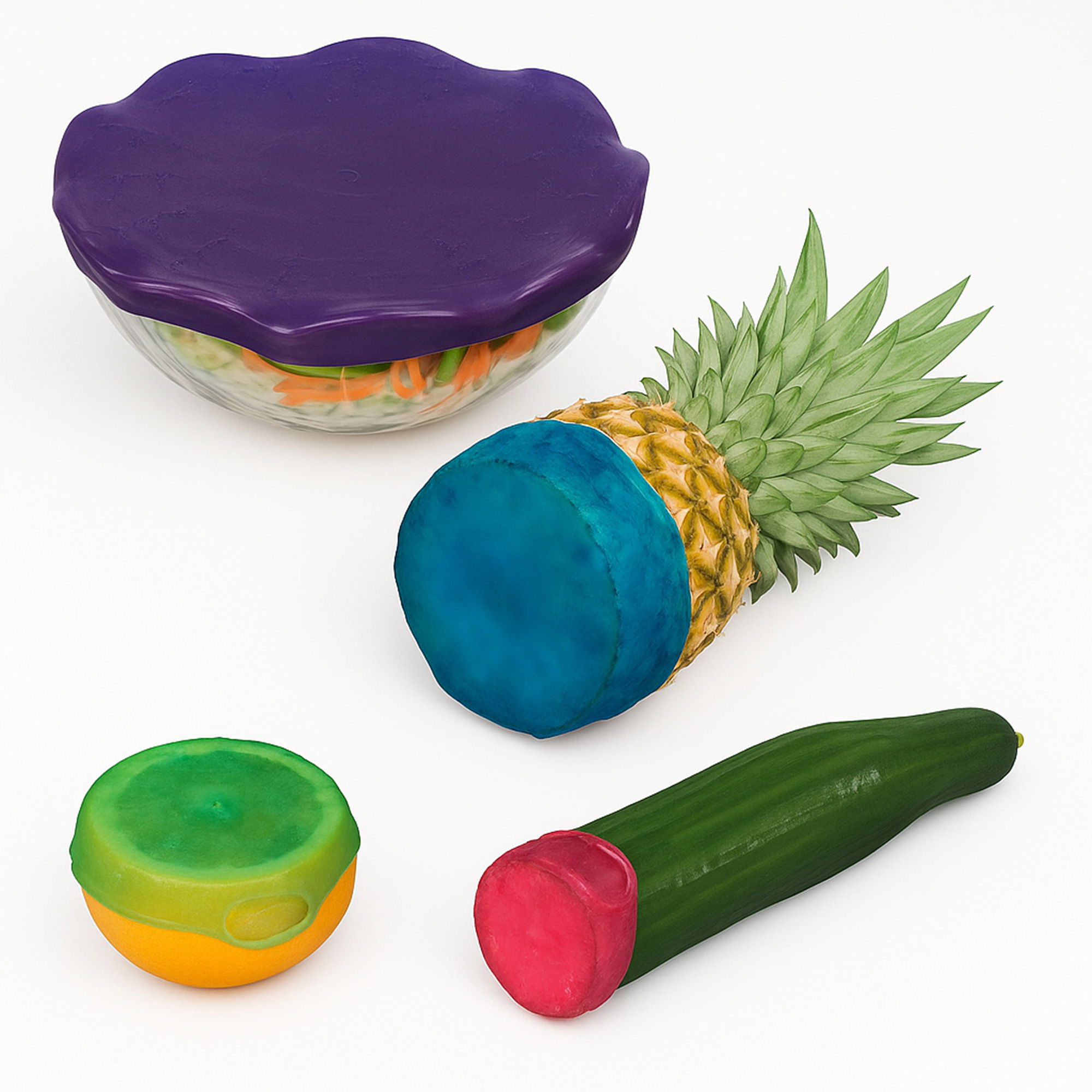 Tapa Protectora Silicona para Alimentos 4,5/7/11/14 cm Juego 4 Piezas